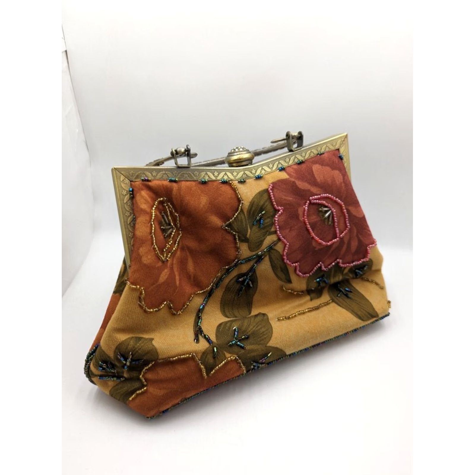 Vintage Leko London Womens Floral Clutch Bag Chain Handle Size ONE SIZE - 7 Thumbnail