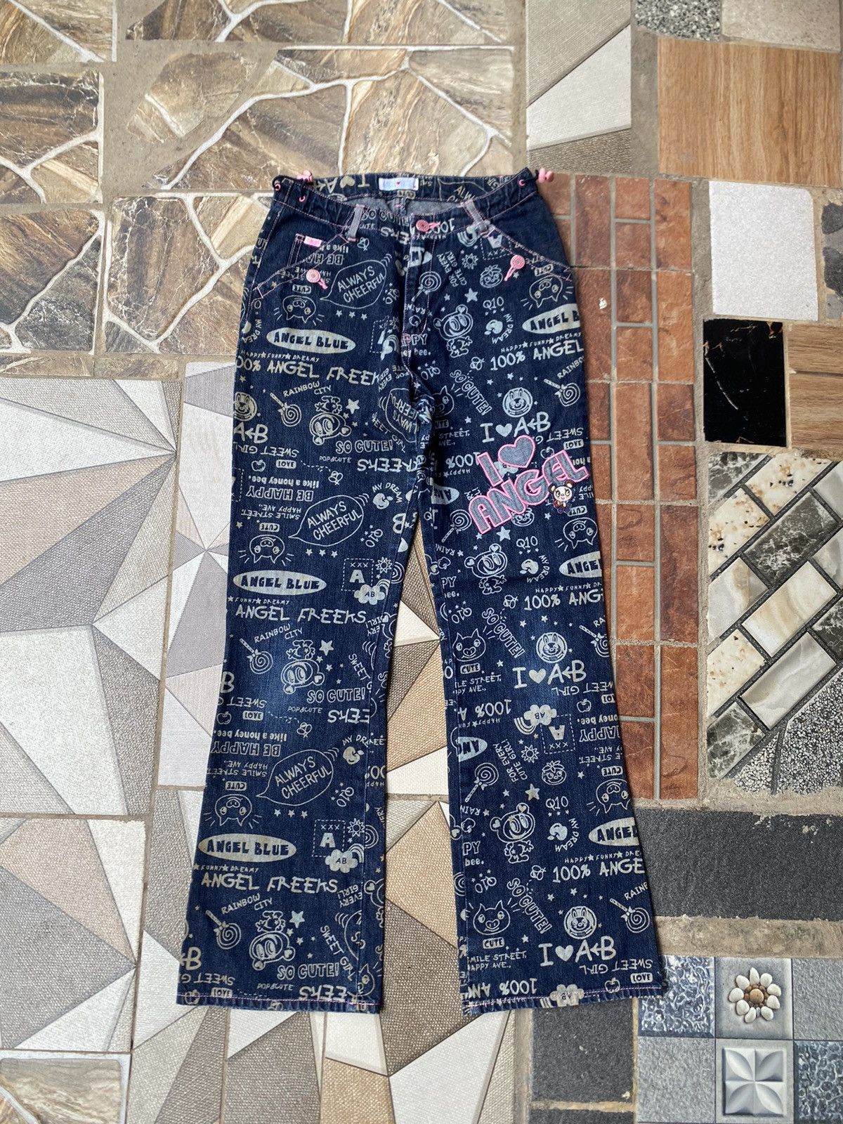 Angel Blue × Hysteric Glamour × Japanese Brand Y2K Japanes Angel Blue Flare Jeans Size 27" / US 4 / IT 40 - 1 Thumbnail