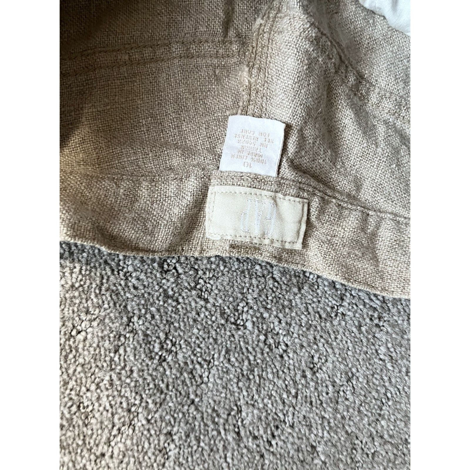 Gap VTG Gap Womens 100% Linen Chino Pants Size 10 Beige Hi Rise Crop Trousers Y2K Size 32" / US 10 / IT 46 - 4 Thumbnail