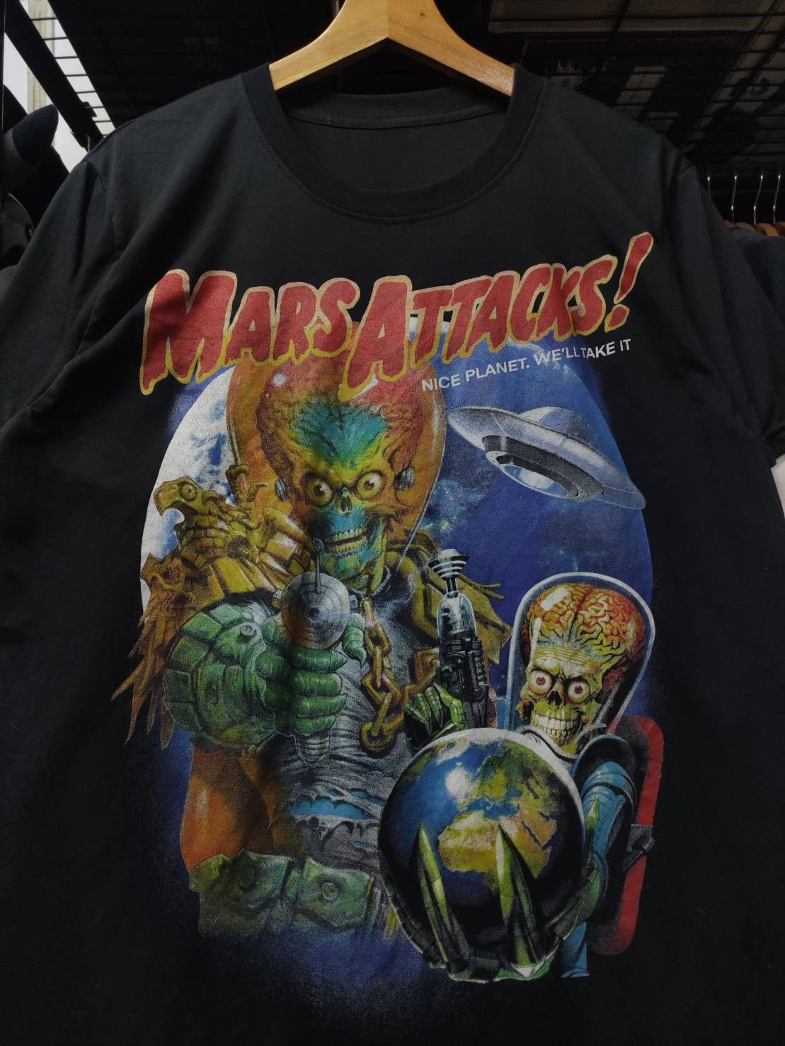 Warner Bros Vtg Mars Attacks! Movie By Tim Burton T-Shirt Size US L / EU 52-54 / 3 - 1 Thumbnail