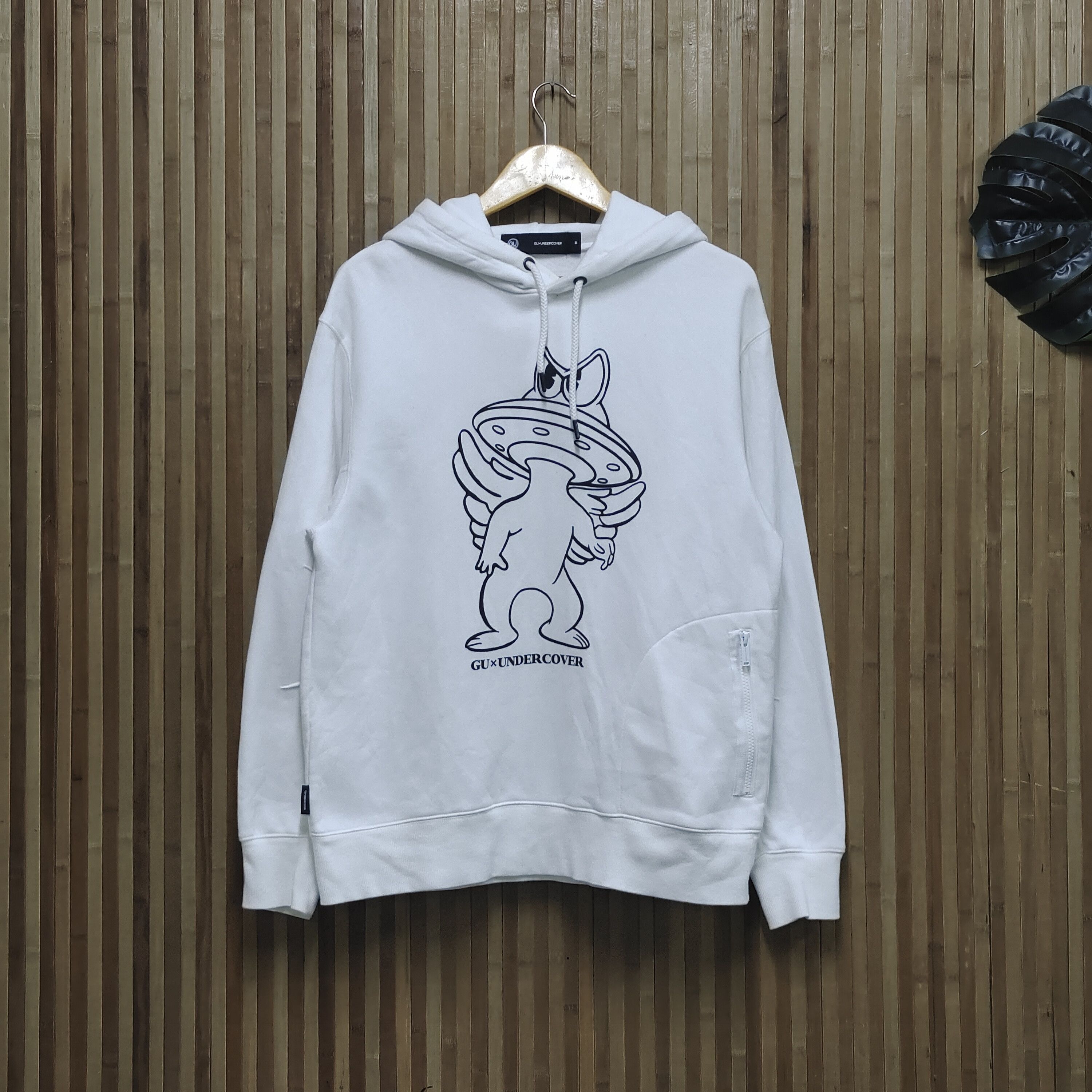 image of Gu x Undercover Hoodie in White, Men's (Size Medium)