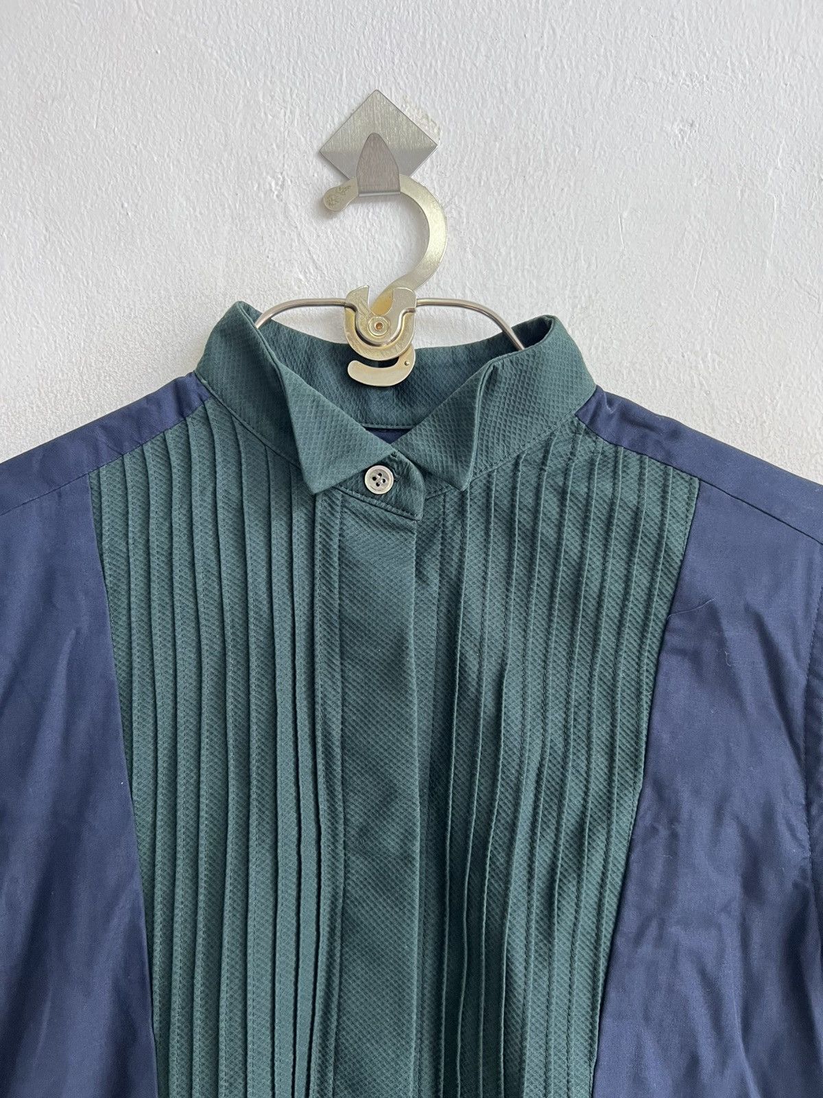 Sacai PROTOTYPE FW21 Sacai Pleated Docking Bib Hybrid Overshirt Size US M / EU 48-50 / 2 - 5 Thumbnail