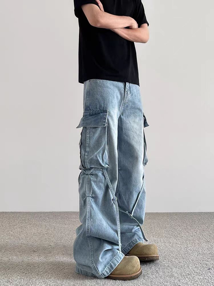 Japanese Brand × Jean High Street Frayed Strappy Workwear Micro Flare Jeans Size US 34 / EU 50 - 1 Thumbnail