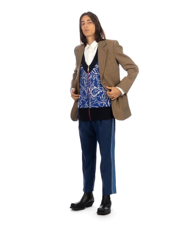 Viktor & Rolf !DS! SS23 Viktor & Rolf Jacquard Spencer Blue Knit Vest Size US M / EU 48-50 / 2 - 7 Thumbnail
