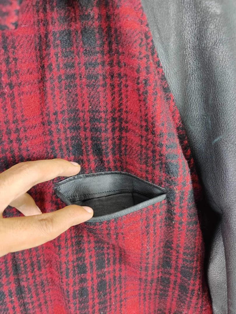 Y's for Men Vintage Y's For Men Yohji Yamamoto Plaid Wool Leather Jacket Size US XL / EU 56 / 4 - 10 Thumbnail