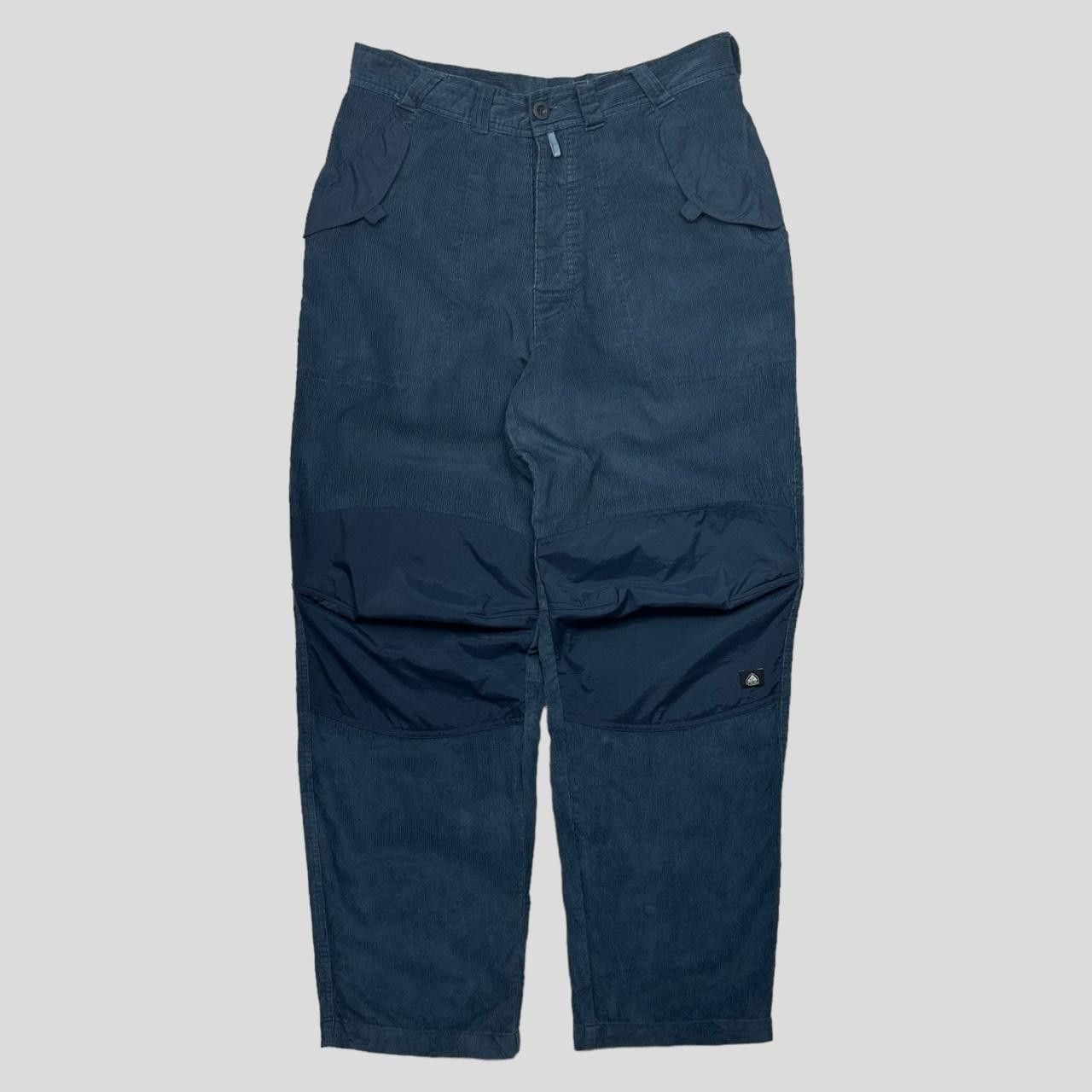 image of Nike Acg Fw00 Cord And Nylon Panelled Cargos - 34 in Navy, Men's