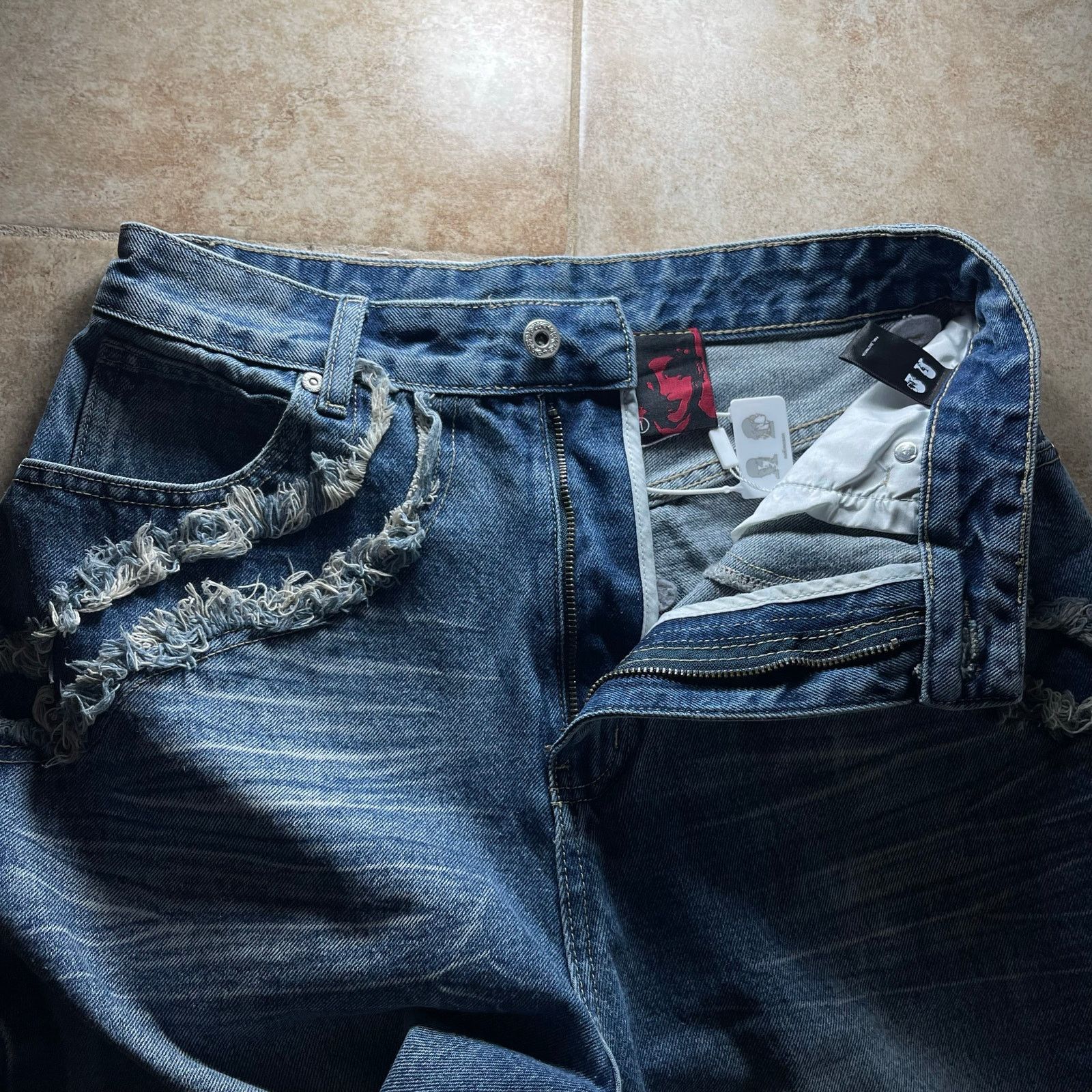 Other Japanese Archive Vintage Printed Blue Denim Baggy Jeans Size US 29 - 5 Thumbnail