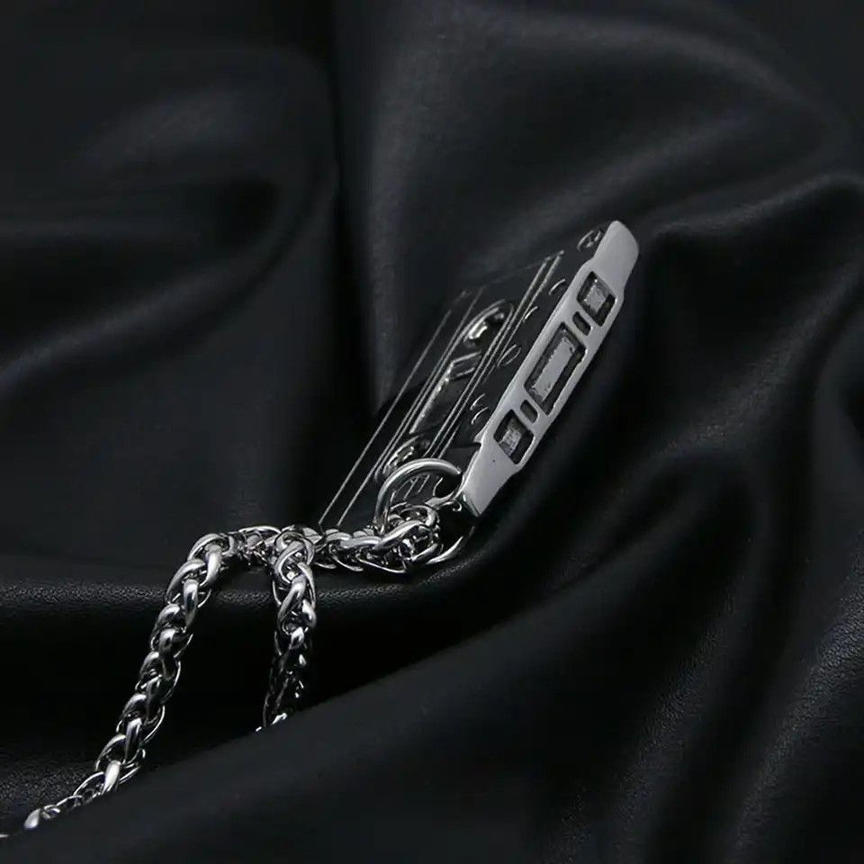 Jewelry Cassette Chain Nightclub Rock Necklaces Size ONE SIZE - 3 Thumbnail