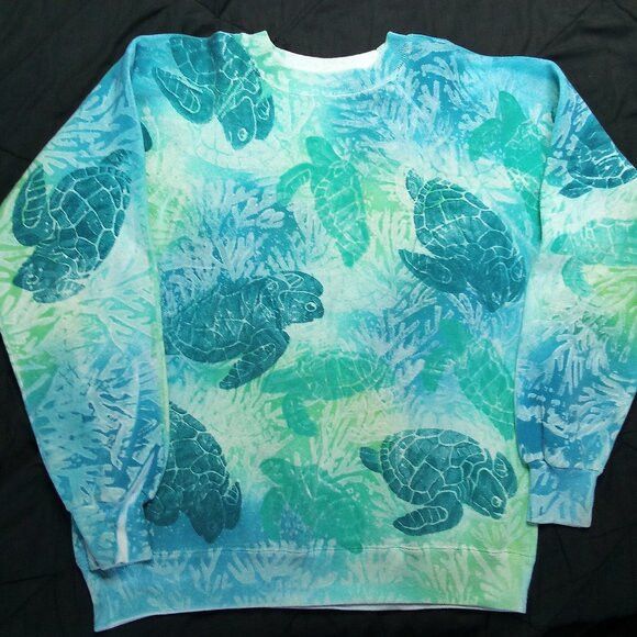Vintage Vintage Deep Sea T'S Sea Turtle AOP Crewneck Sweatshirt Size US L / EU 52-54 / 3 - 5 Thumbnail