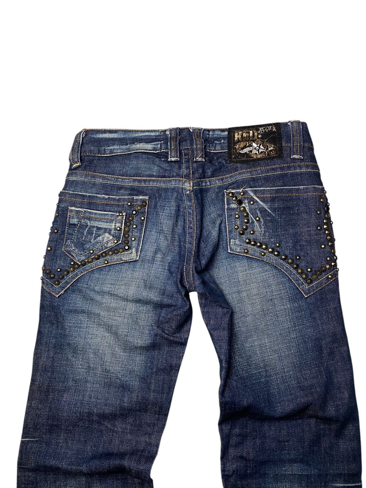 If Six Was Nine 2000's Red Pepper Seawash Studded Flare Jeans Size US 27 - 4 Thumbnail