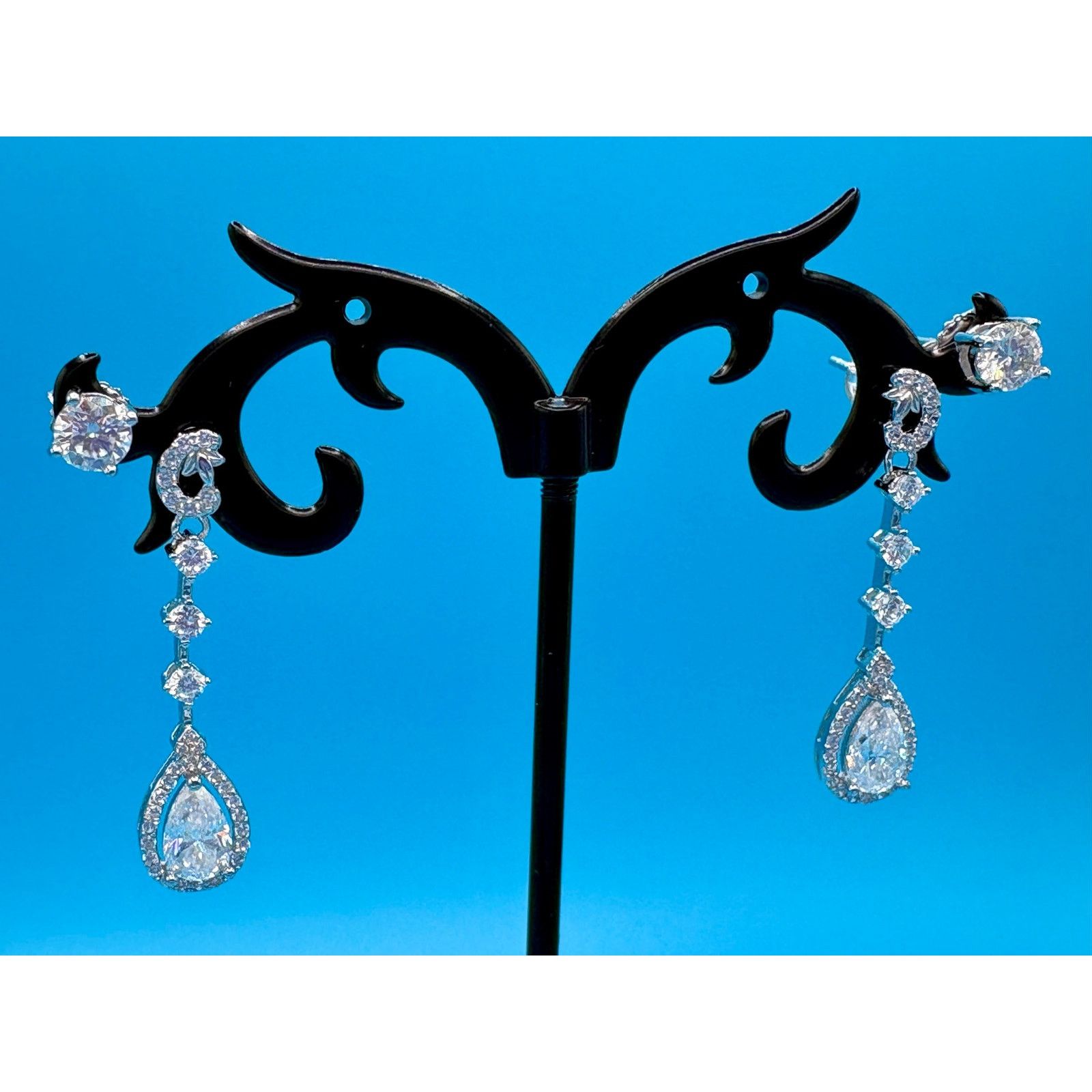 Jewelry New Moissanite Earring Duo - PT950 Platinum & 925 Sterling Size ONE SIZE - 11 Thumbnail