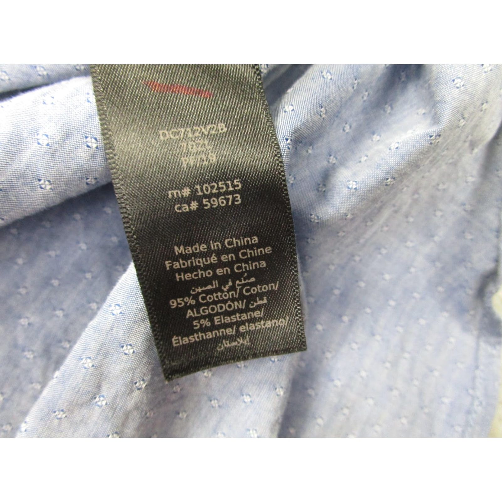 John Varvatos John Varvatos Dress Shirt Mens Large Blue Regular Fit Geometric Patterned Cotton Spandex Size US L / EU 52-54 / 3 - 6 Thumbnail