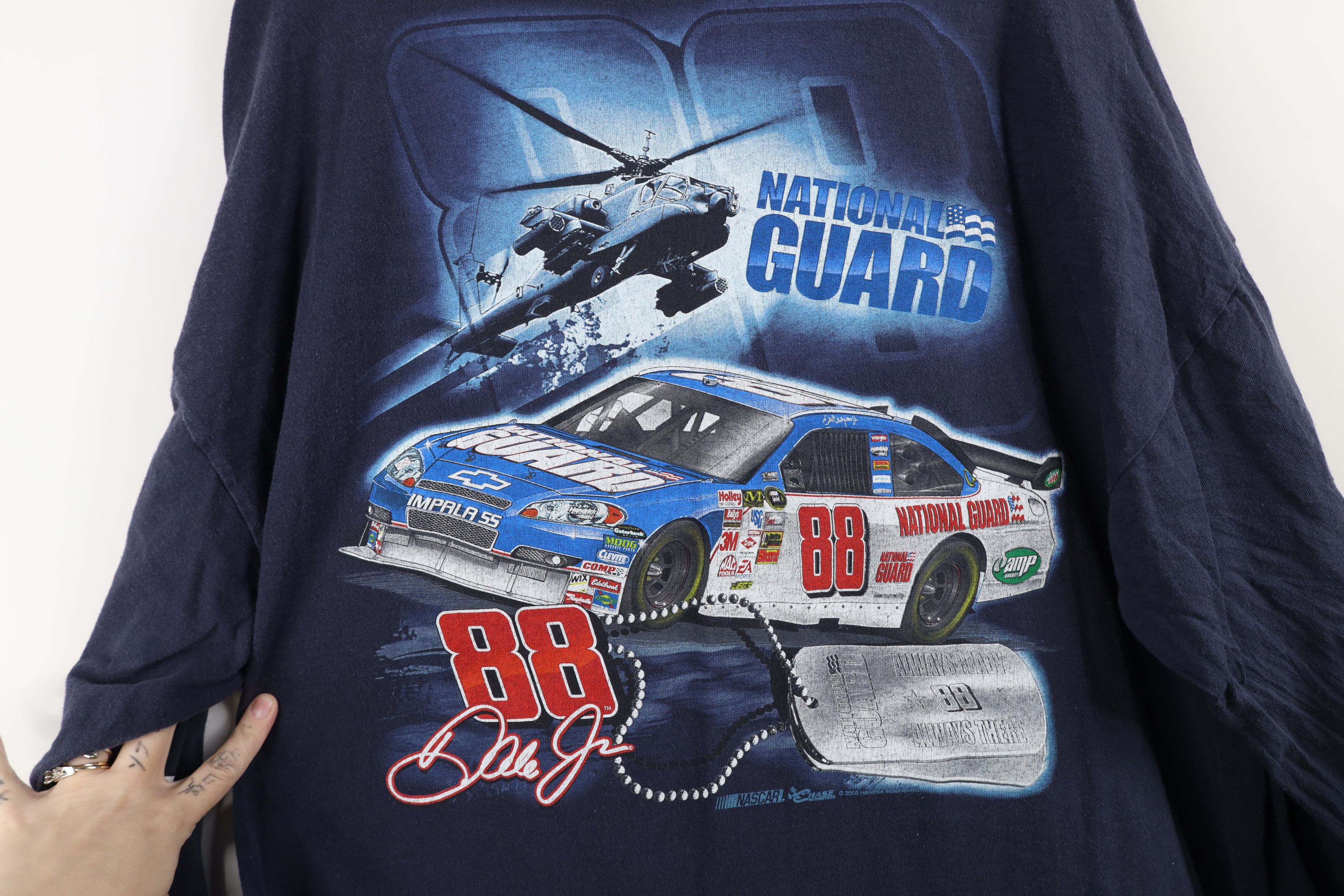 Vintage Vintage NASCAR Dale Earnhardt Jr Racing Long Sleeve T-Shirt Size US XXL / EU 58 / 5 - 11 Thumbnail