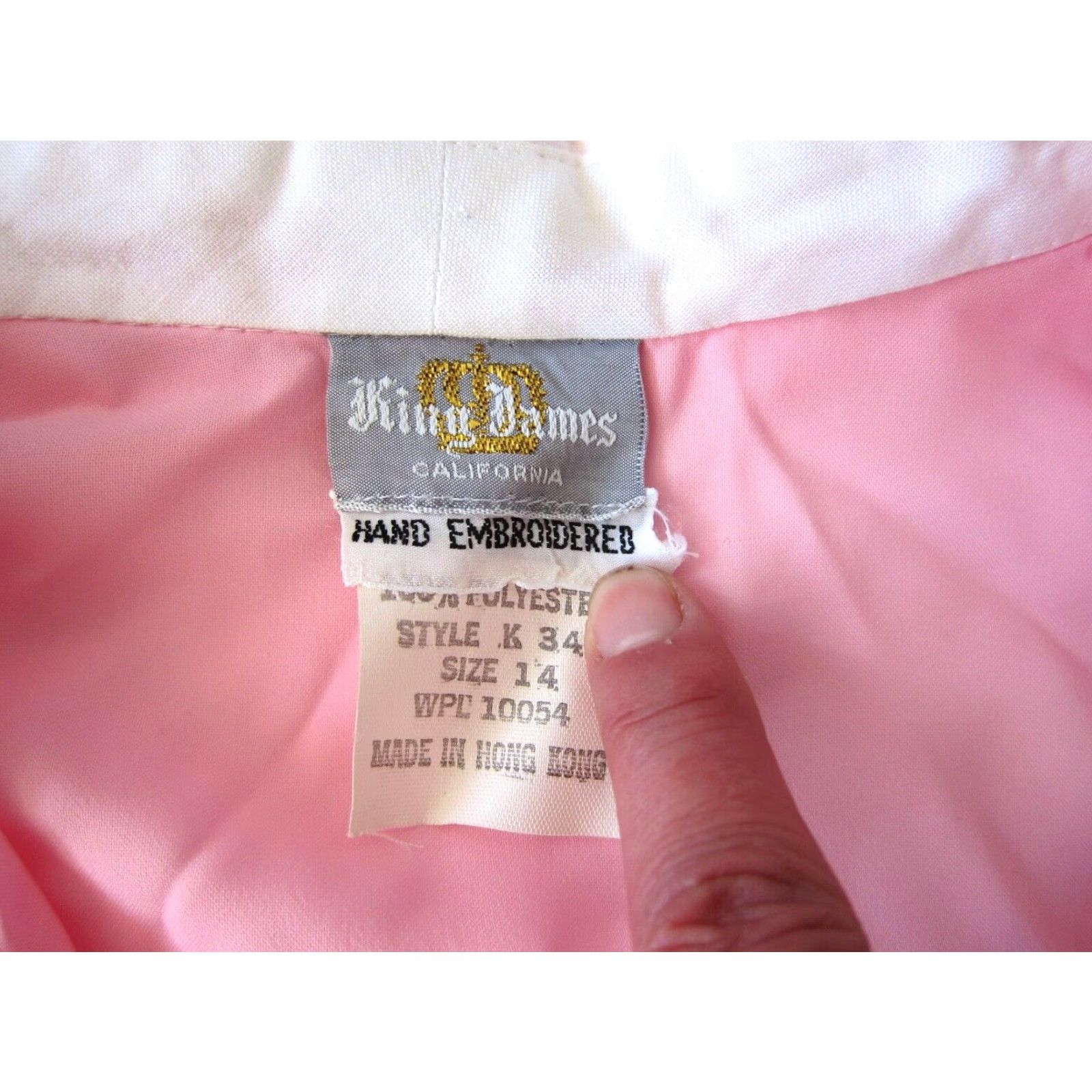 Pinko VINTAGE King James Blouse Shirt Pink White Floral Collared Long Sleeve L Womens Size L / US 10 / IT 46 - 4 Thumbnail