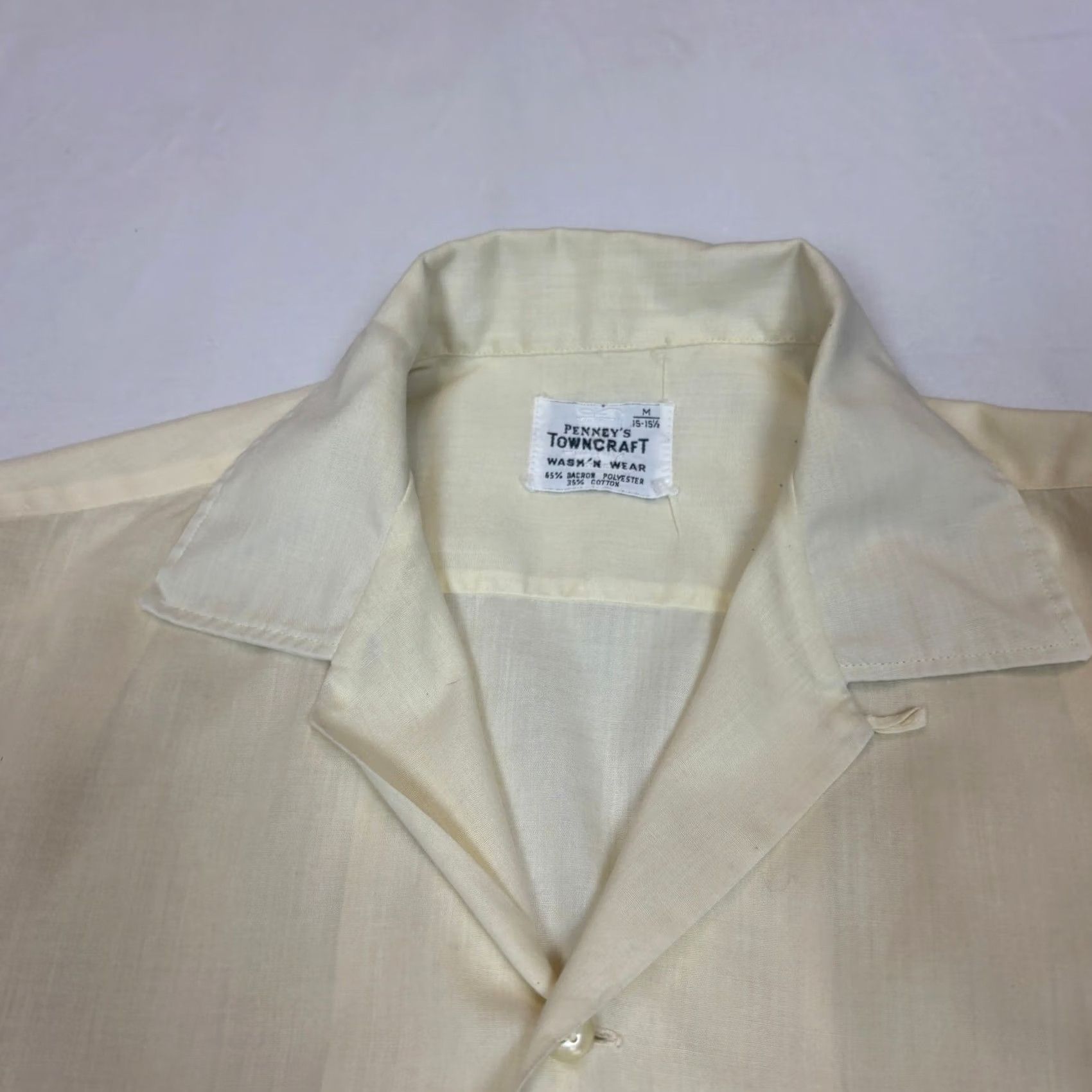 Vintage VINTAGE Penney's Towncraft Shirt M Cream 50s Loop Collar Button Up Rockabilly Mens Size US M / EU 48-50 / 2 - 5 Thumbnail