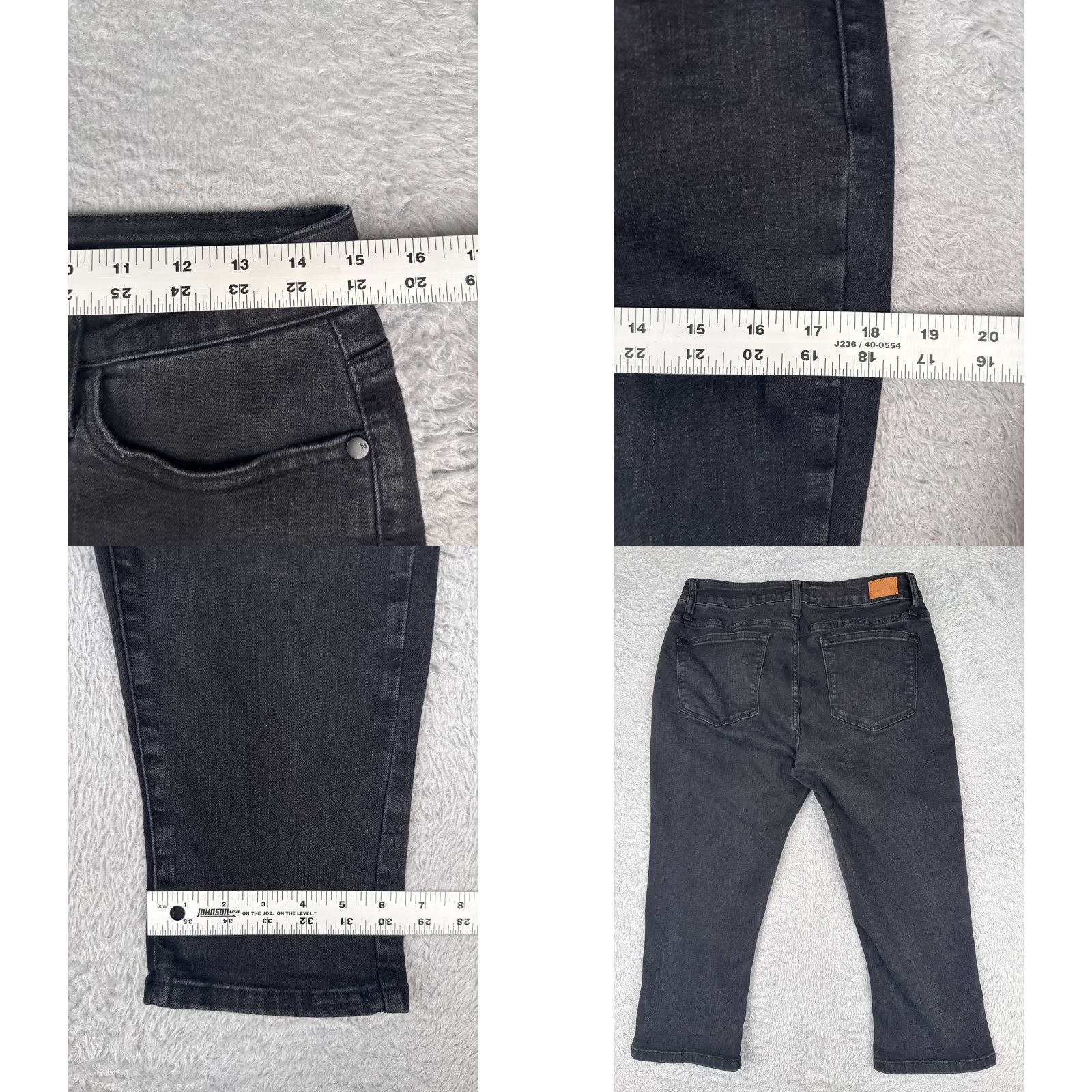 Vintage Judy Blue Jeans Capri Crop Mid Rise 30x19 Black Denim Cotton Blend 9 Juniors Size 30" / US 8 / IT 44 - 9 Thumbnail