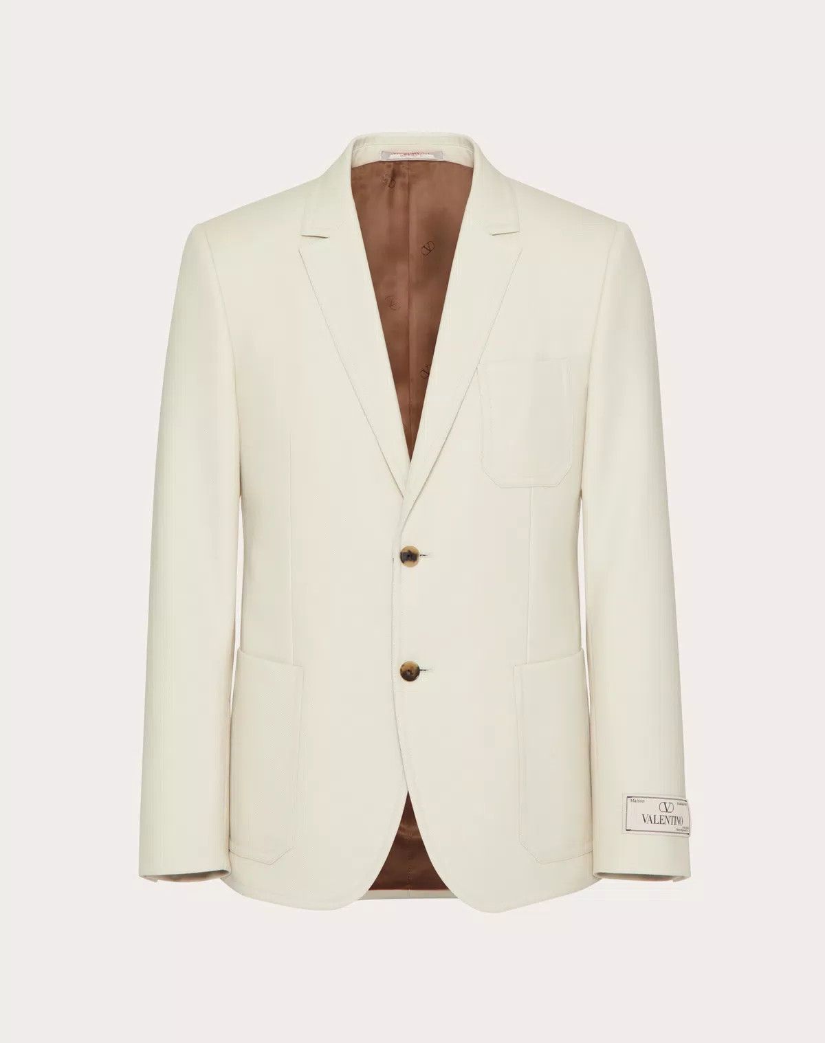Valentino oc11z0625 Single Breasted Wool Jacket in White/Ivory Size US L / EU 52-54 / 3 - 1 Thumbnail