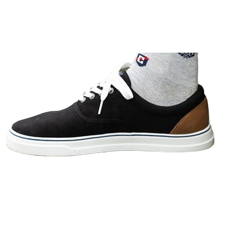 Chaps Chap's Men's Sz 7.5 Canvas Lace-up Fashion Sneaker Black NEW Size US 7 / EU 40 - 3 Thumbnail