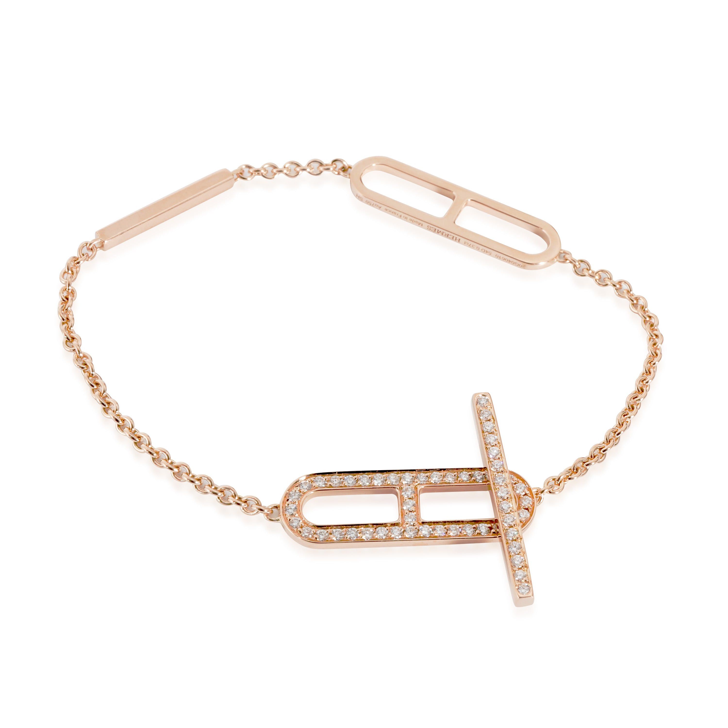 image of Hermes Ever Chaine D'ancre Bracelet, Small Model In 18Kt Rose Gold 0.37Ctw, Women's