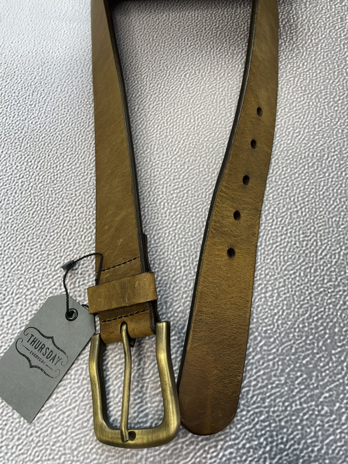 Other New Thursday Men Burnt Copper Heritage Leather Belt Size M Size 34 - 5 Thumbnail