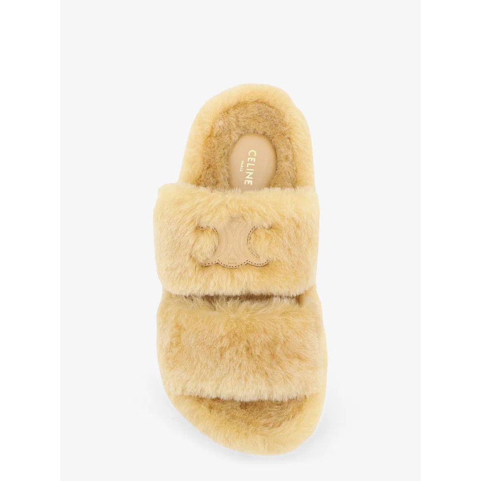 Celine CELINE Triomphe Shearling Beige Sandals New & Authentic (Wom Size US 6 / IT 36 - 5 Thumbnail