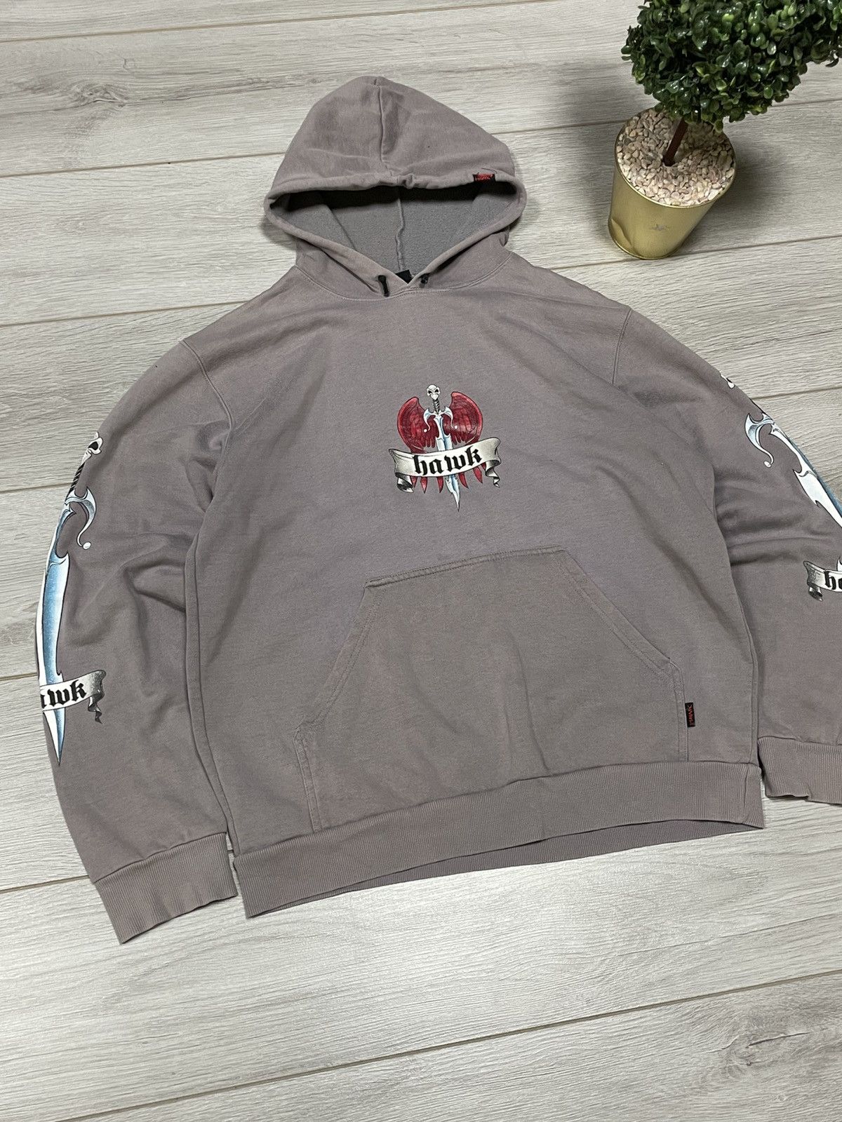 Vintage y2k tony hawk skull 🗡️ Sword 💀 skateboards hoodie Size US M / EU 48-50 / 2 - 4 Thumbnail