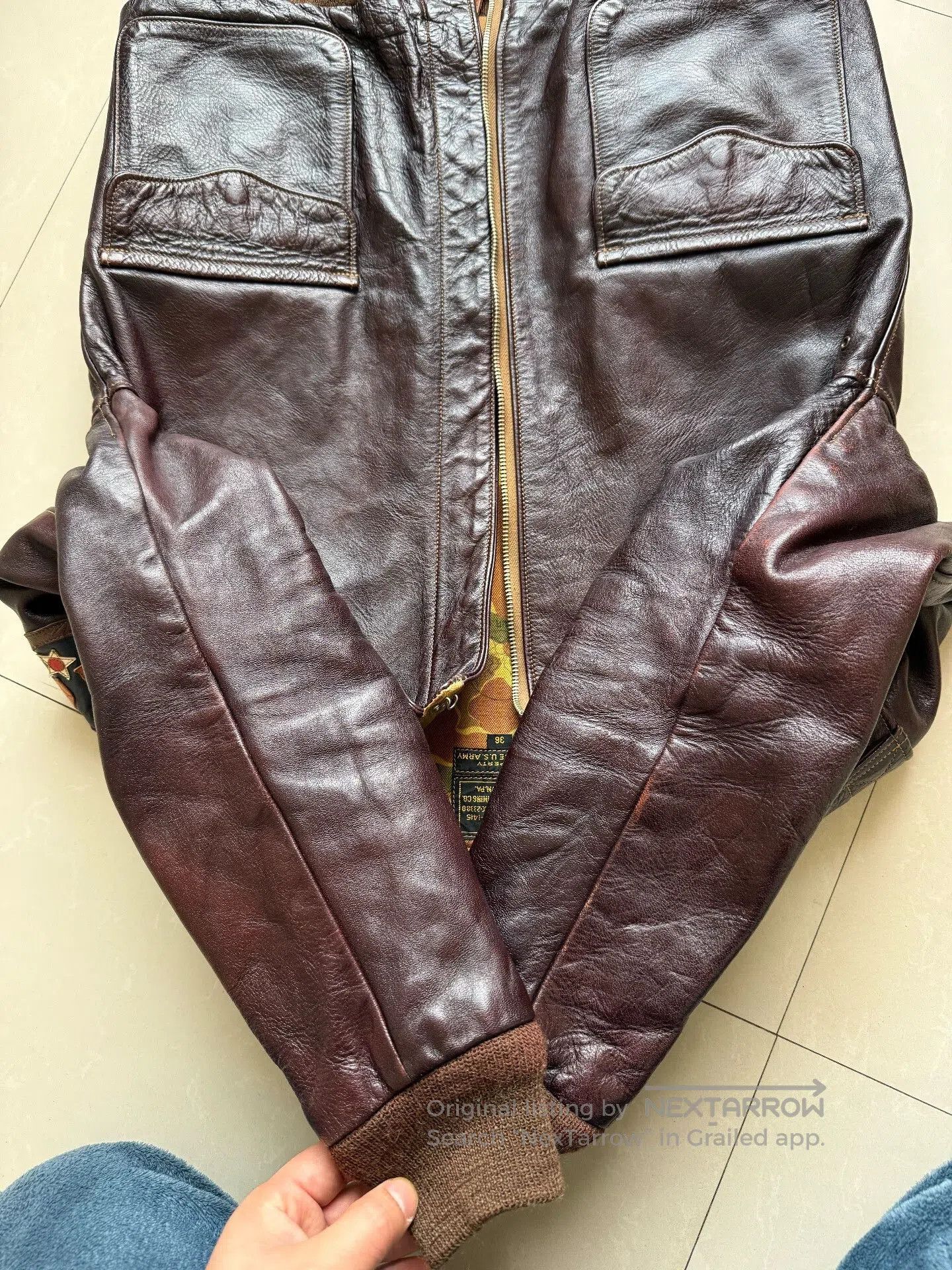 Rainbow Country Vintage Brown Leather Jacket with Unique Details. Size US S / EU 44-46 / 1 - 3 Thumbnail