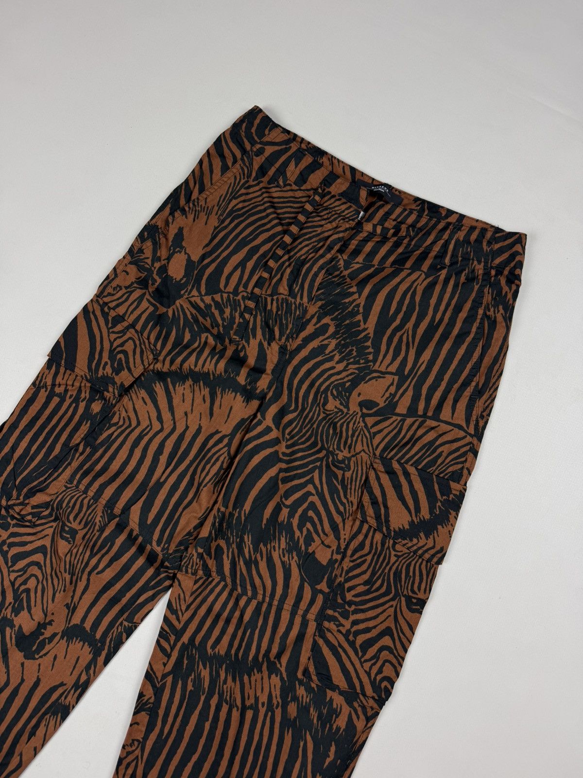 Weekend Max Mara Weekend Max Mara Ladies Zebra Pattern Cargo Pants Trousers Size 29" - 2 Thumbnail