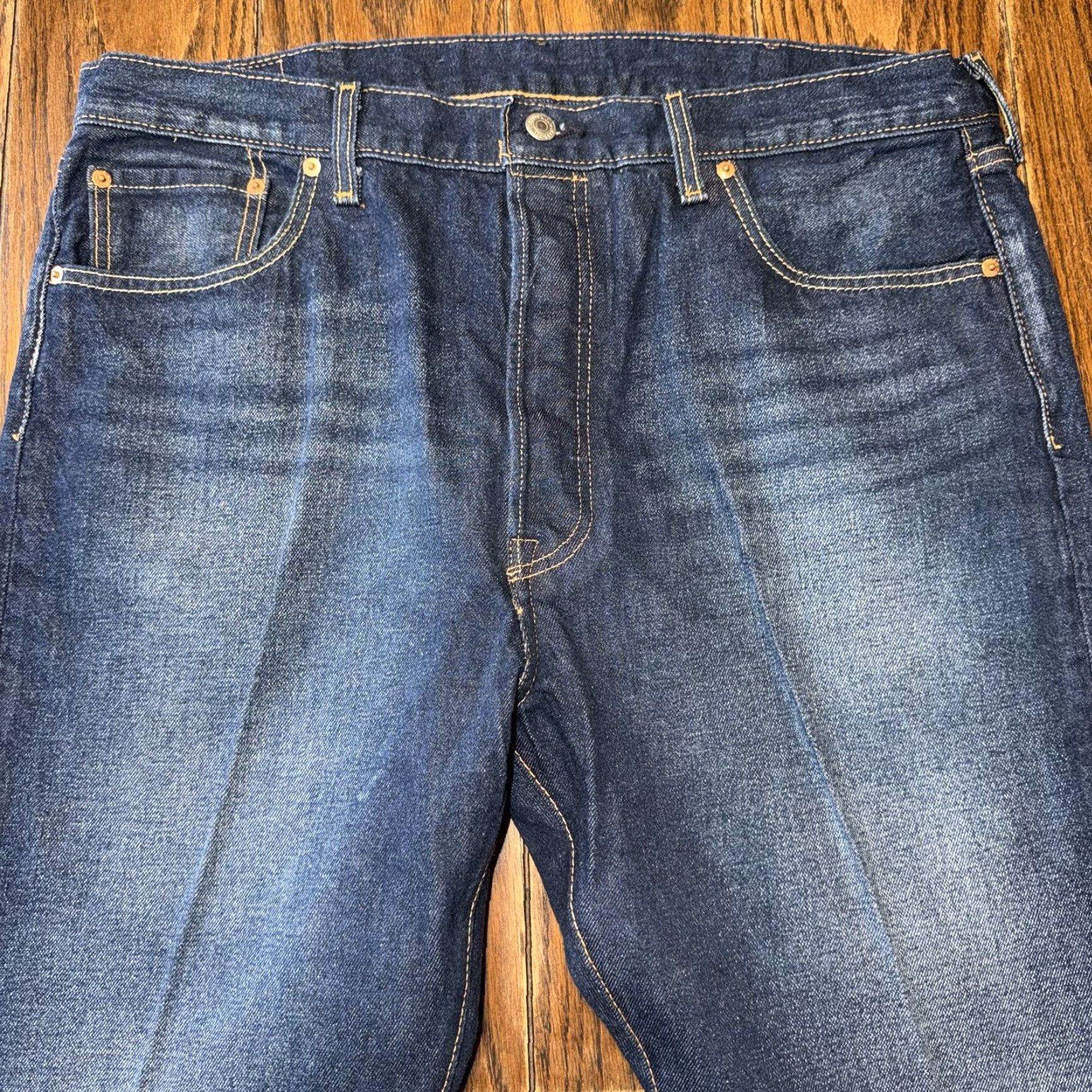 Levi's Levi's 501 ST Jeans Slim Taper Dark Wash Blue Denim Button Fly Men 40x30 Regular Inseam 29" Vintage No Size US 40 / EU 56 - 3 Thumbnail