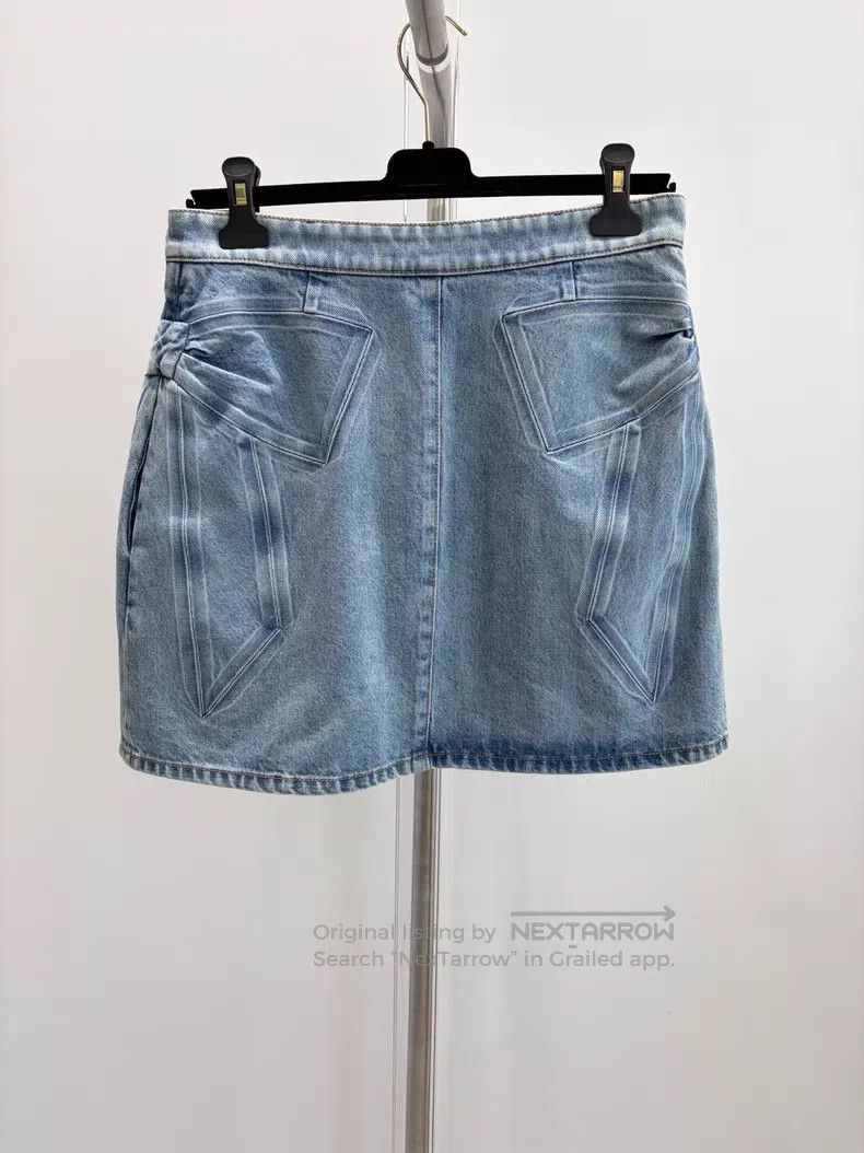 Chanel Chanel Blue bow denim skirt Size 25" / US 0 / IT 36 - 2 Thumbnail