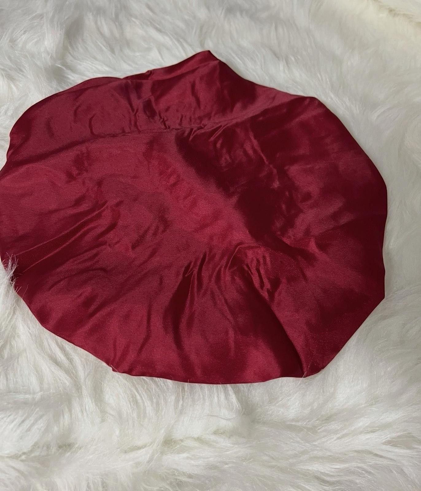 The Unbranded Brand Women’s Silk Bonnet Satin Hair Bonnet Burgundy Color Size ONE SIZE - 2 Thumbnail