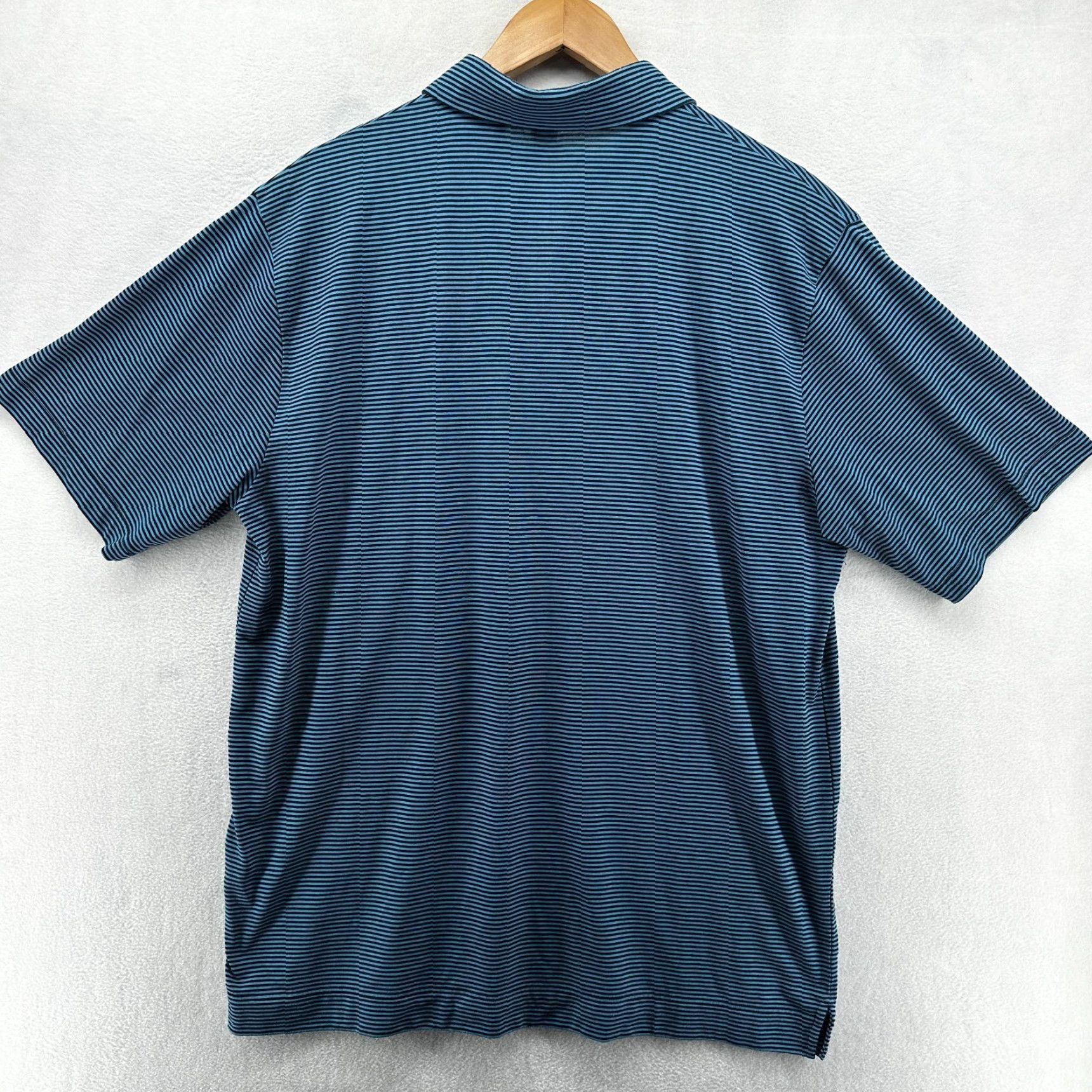Footjoy FootJoy Polo Shirt Blue Men's L Short Sleeve Striped Collared Golf Casual Easy Care Size US L / EU 52-54 / 3 - 2 Thumbnail
