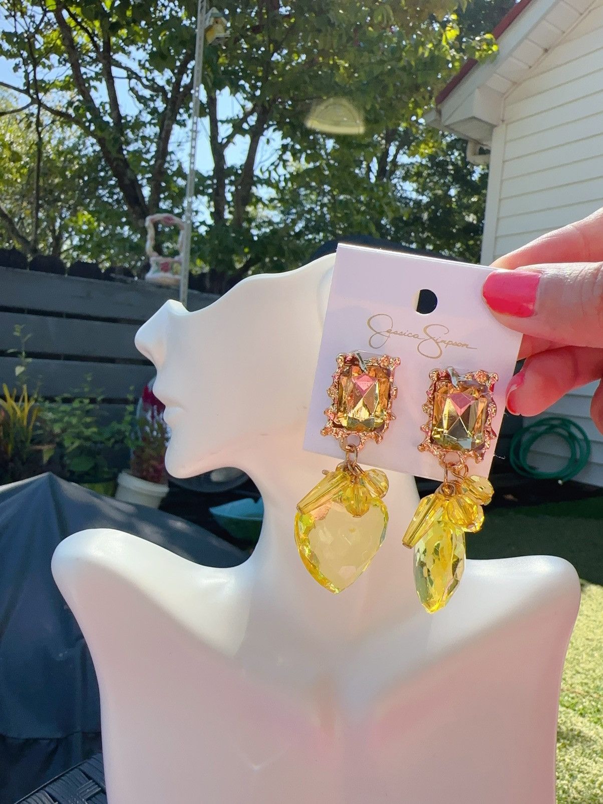 Jessica Simpson Jessica Simpson lightweight large chunky plastic yellow Size ONE SIZE - 3 Thumbnail