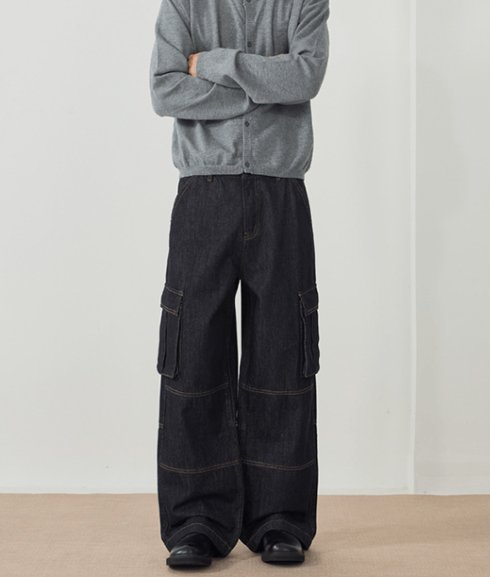 Japanese Brand × Vintage Multi-pocket patchwork wide-leg American loose work jeans Size US 32 / EU 48 - 2 Thumbnail