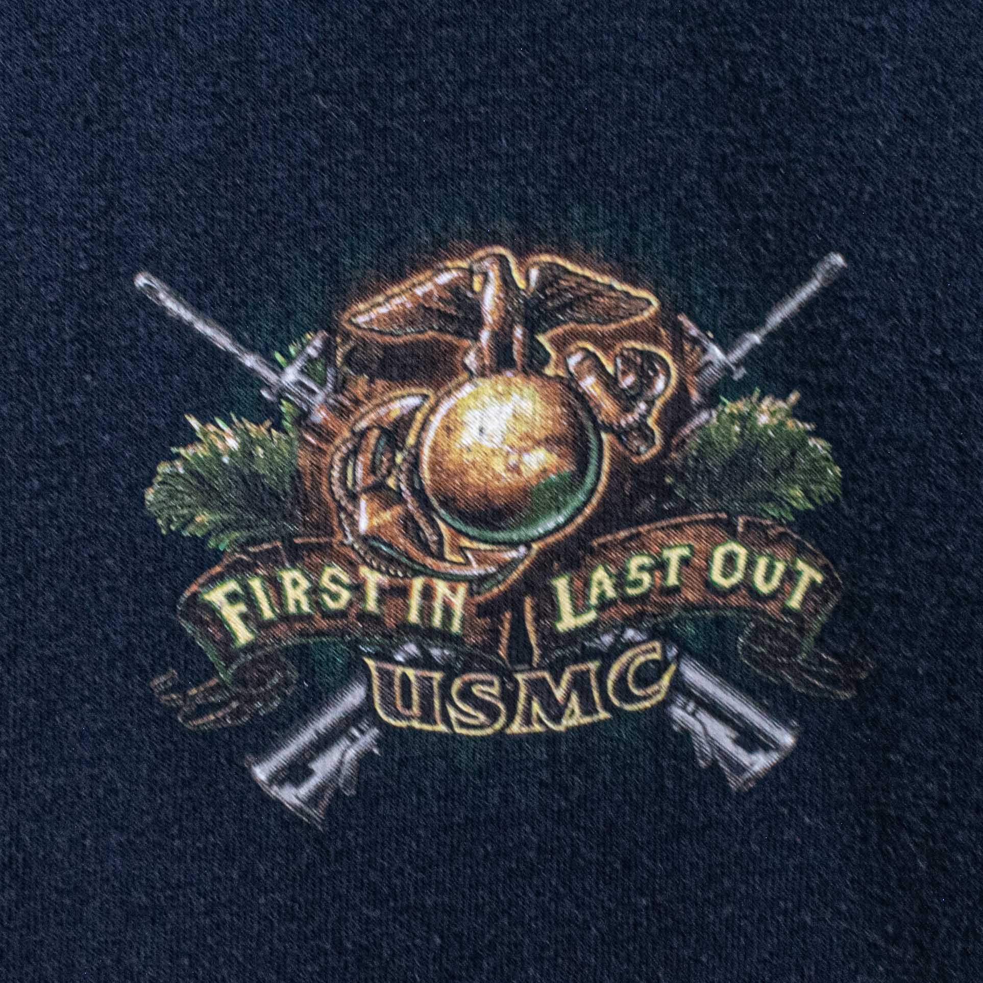 Vintage US Marines Bulldog First In Last Out T-Shirt Y2K Military Size US L / EU 52-54 / 3 - 3 Thumbnail