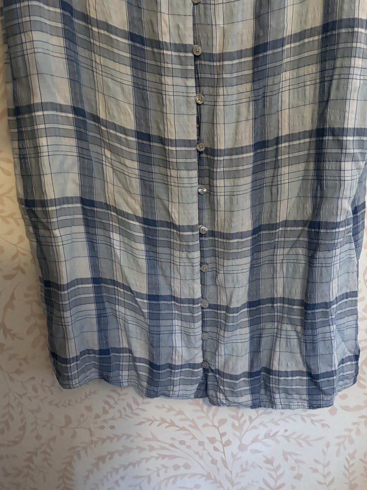 Other NWT cloth & stone Women's Blue Plaid Casual Dress Size XL Size XL / US 12-14 / IT 48-50 - 4 Thumbnail