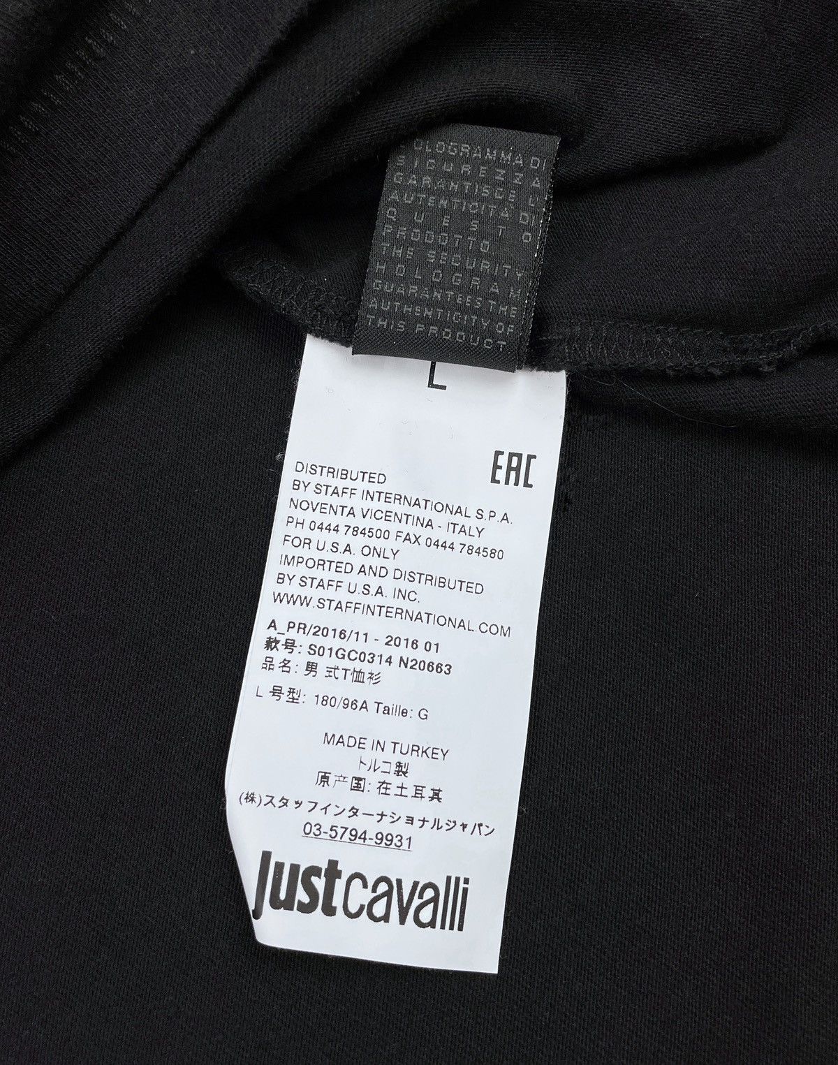 Just Cavalli Men’s Just Cavalli Tiger Overprint Black SS T-Shirt Size L Size US L / EU 52-54 / 3 - 9 Thumbnail