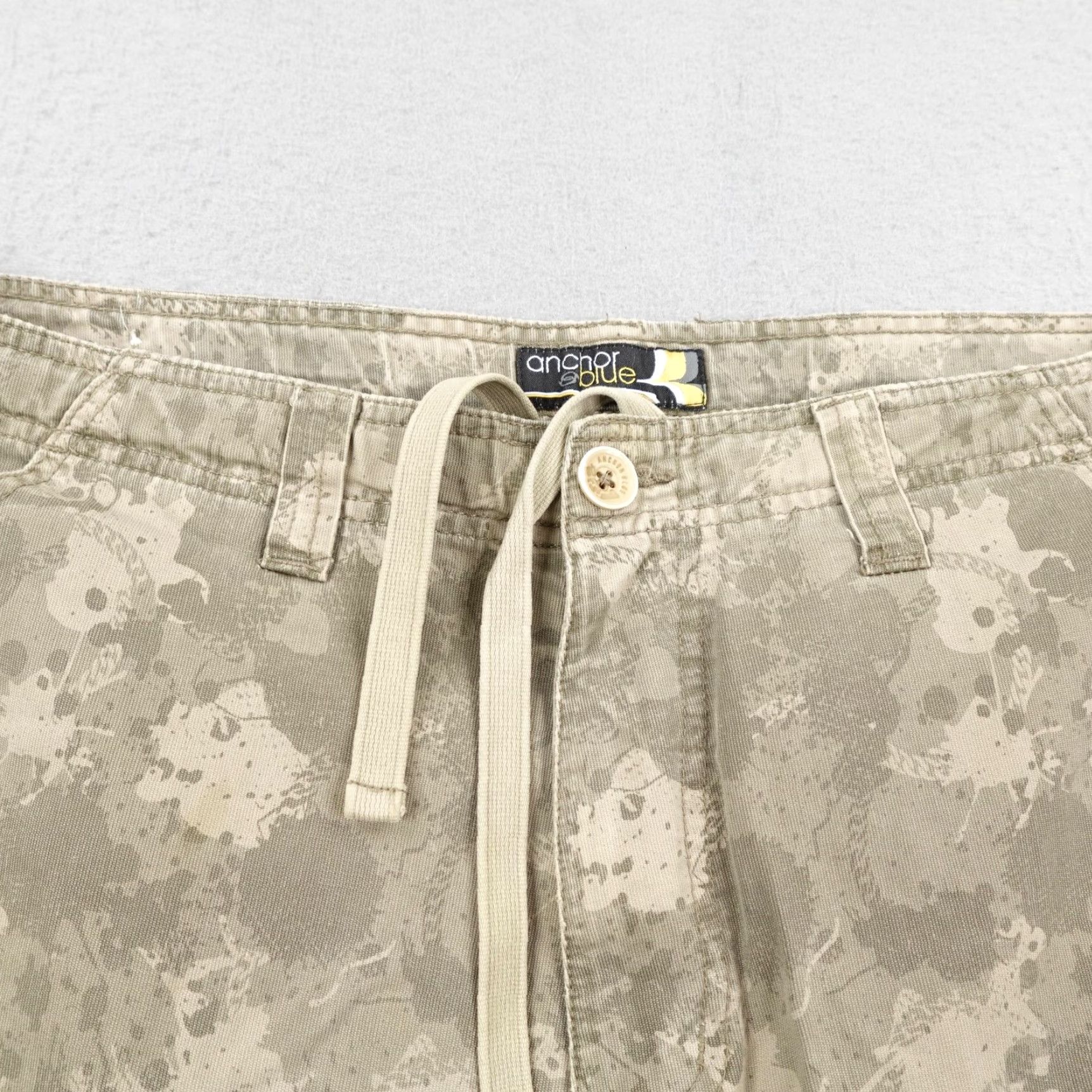 Anchor Blue VINTAGE Anchor Blue Shorts Mens 36 Green Camo Cargo Drawstring Baggy Skater Y2K - Relaxed Fit, 12in Inseam, Cotton, Pockets Size US 36 / EU 52 - 2 Thumbnail