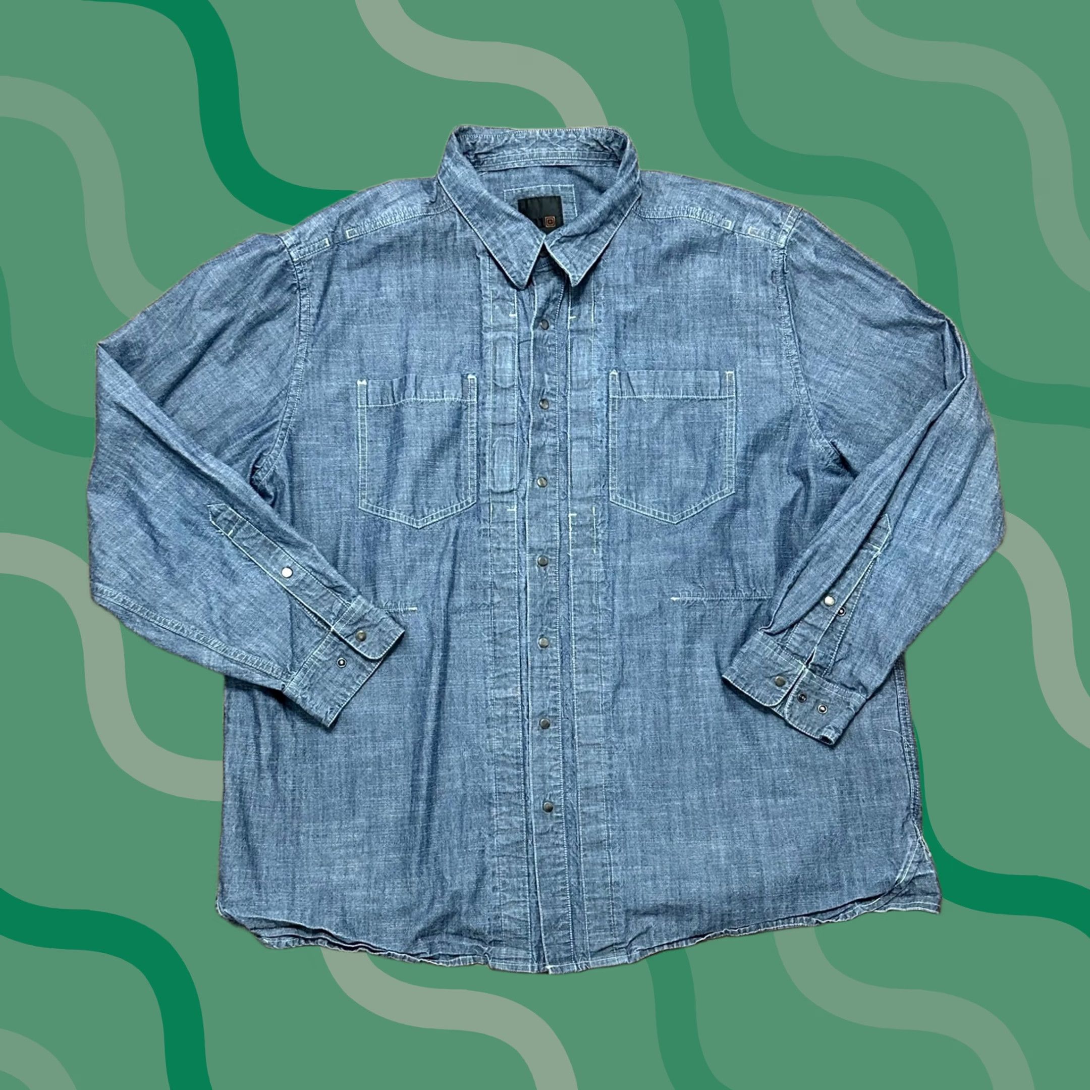 Vintage 5.11 Tactical Work Shirt Men's Denim Chambray LS Snap Button Size 2XL Size US XXL / EU 58 / 5 - 1 Thumbnail
