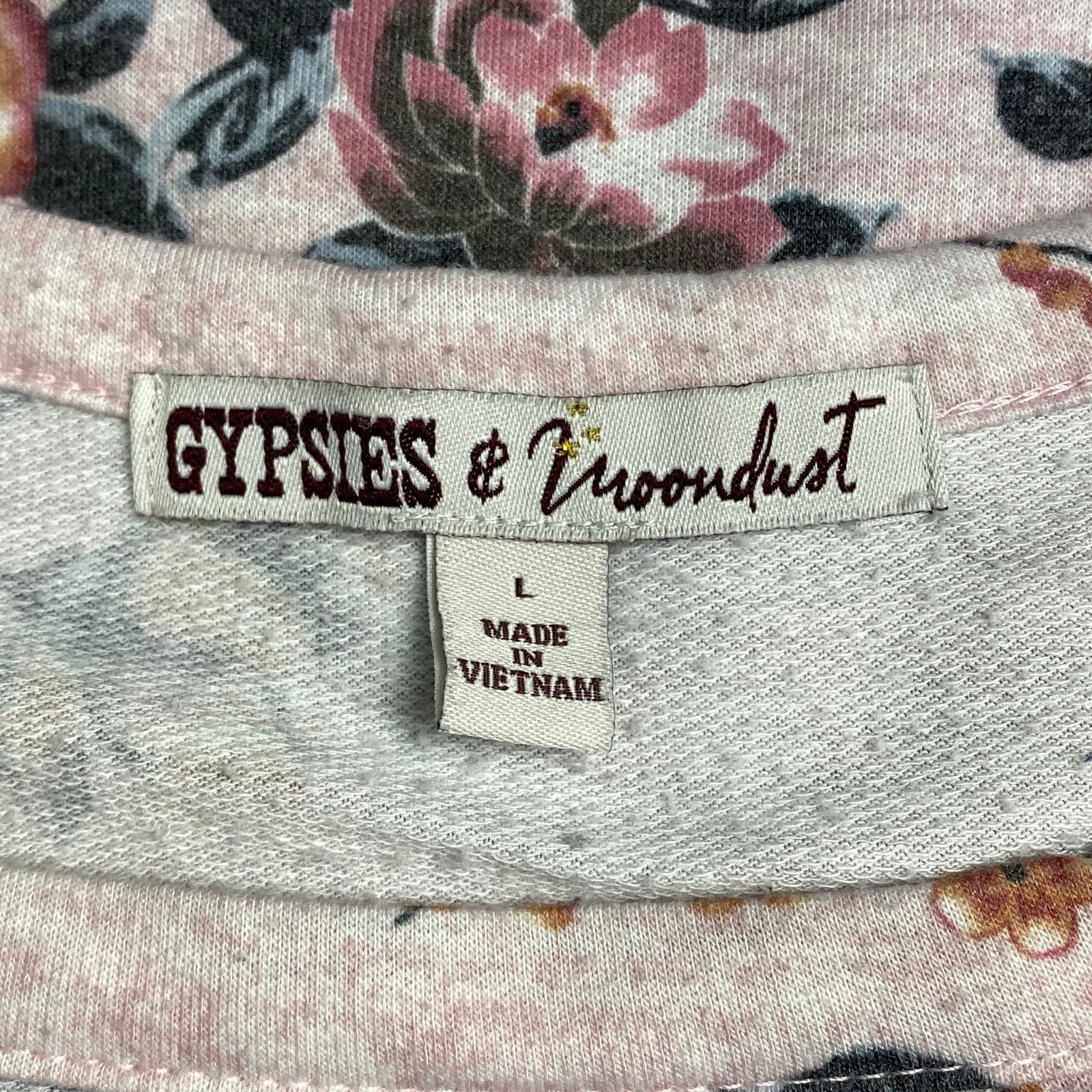 Other Gypsies & Moondust Floral Cutout V Neck Top Large Size L / US 10 / IT 46 - 3 Thumbnail
