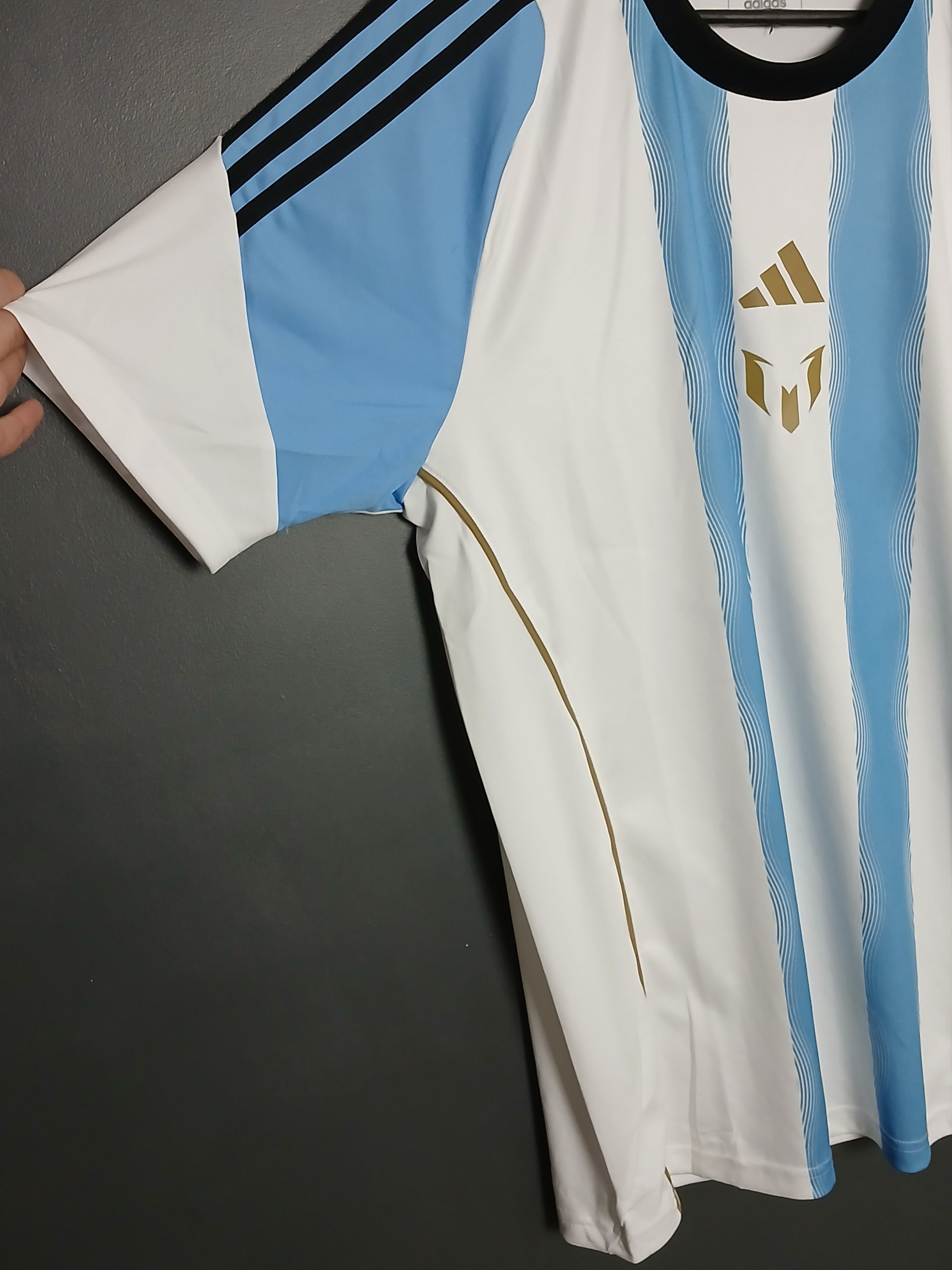 Adidas New Argentina Messi Training Jersey T-Shirt Size US L / EU 52-54 / 3 - 5 Thumbnail