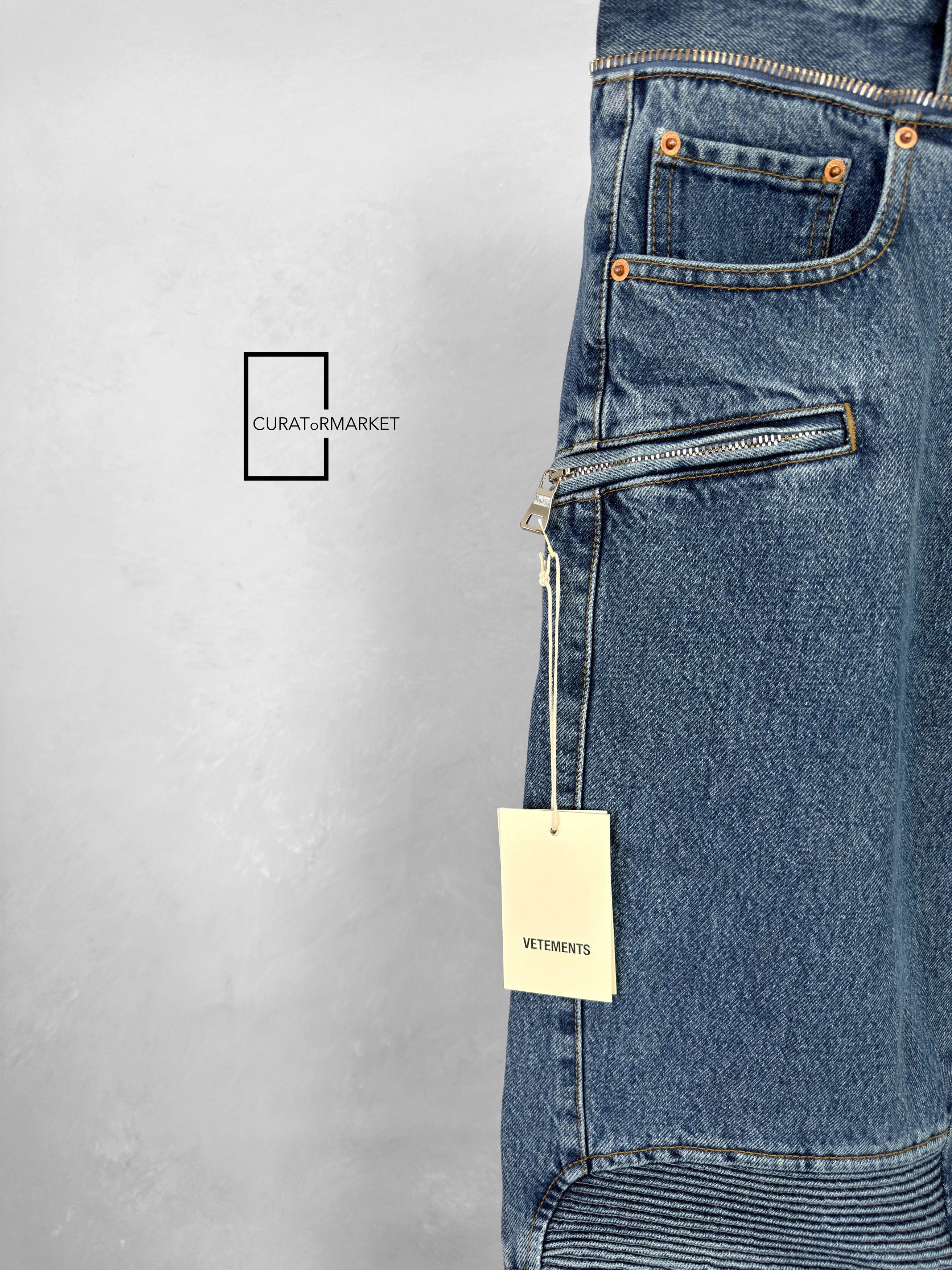 Vetements Multi Zip Embroidered Pocket Patch Biker Runway Jeans FW20 Size US 30 / EU 46 - 5 Thumbnail