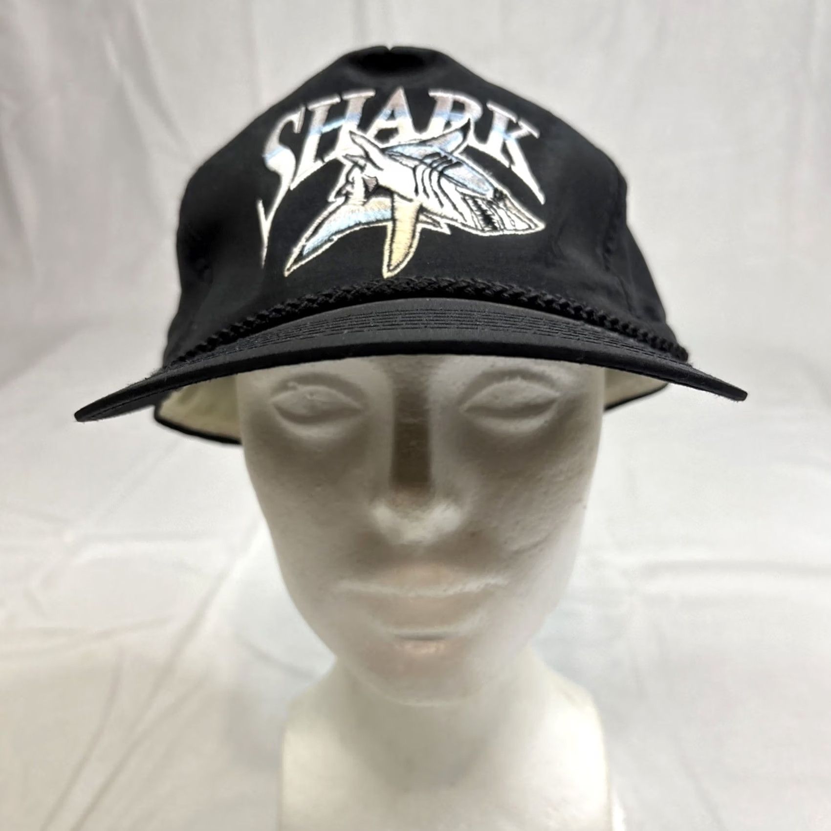 CO VINTAGE Shark Hat YoungAn Hat Co Black SnapBack Embroidered Size ONE SIZE - 2 Thumbnail