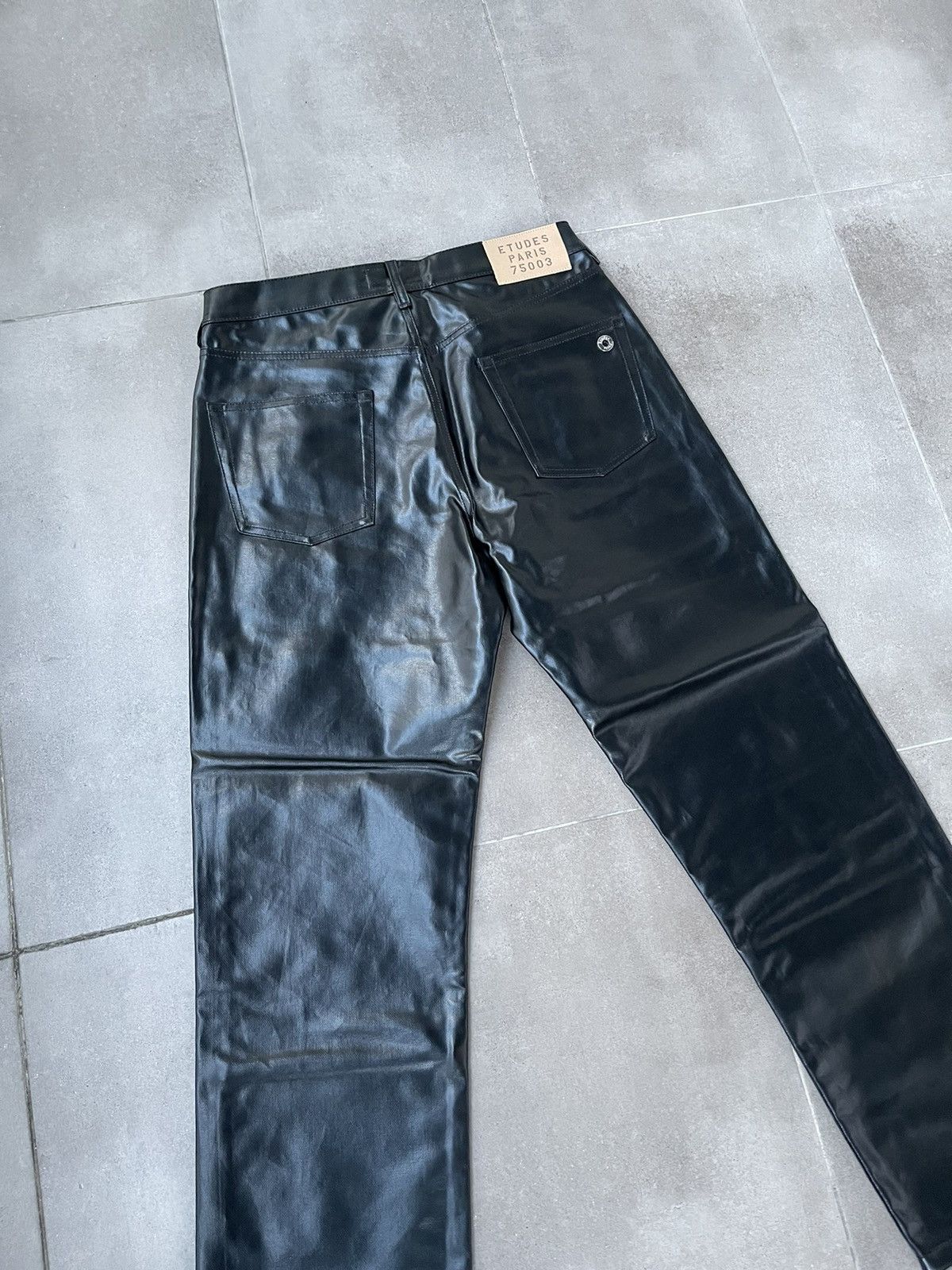 Etudes !DS! SS22 Etudes Corner Coated Faux Leather Black Pants Size US 30 / EU 46 - 15 Thumbnail