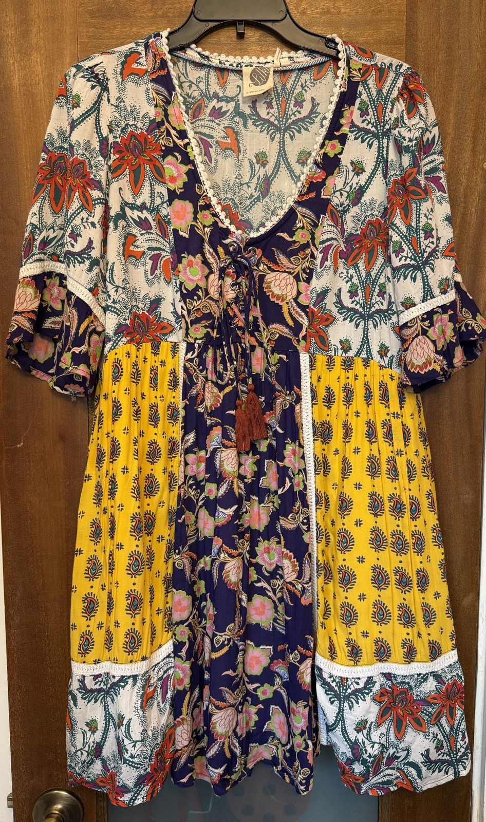 Anthropologie Anthropologie Lilka Patchwork Babydoll Boho SS Tunic Dress Size S / US 4 / IT 40 - 1 Thumbnail