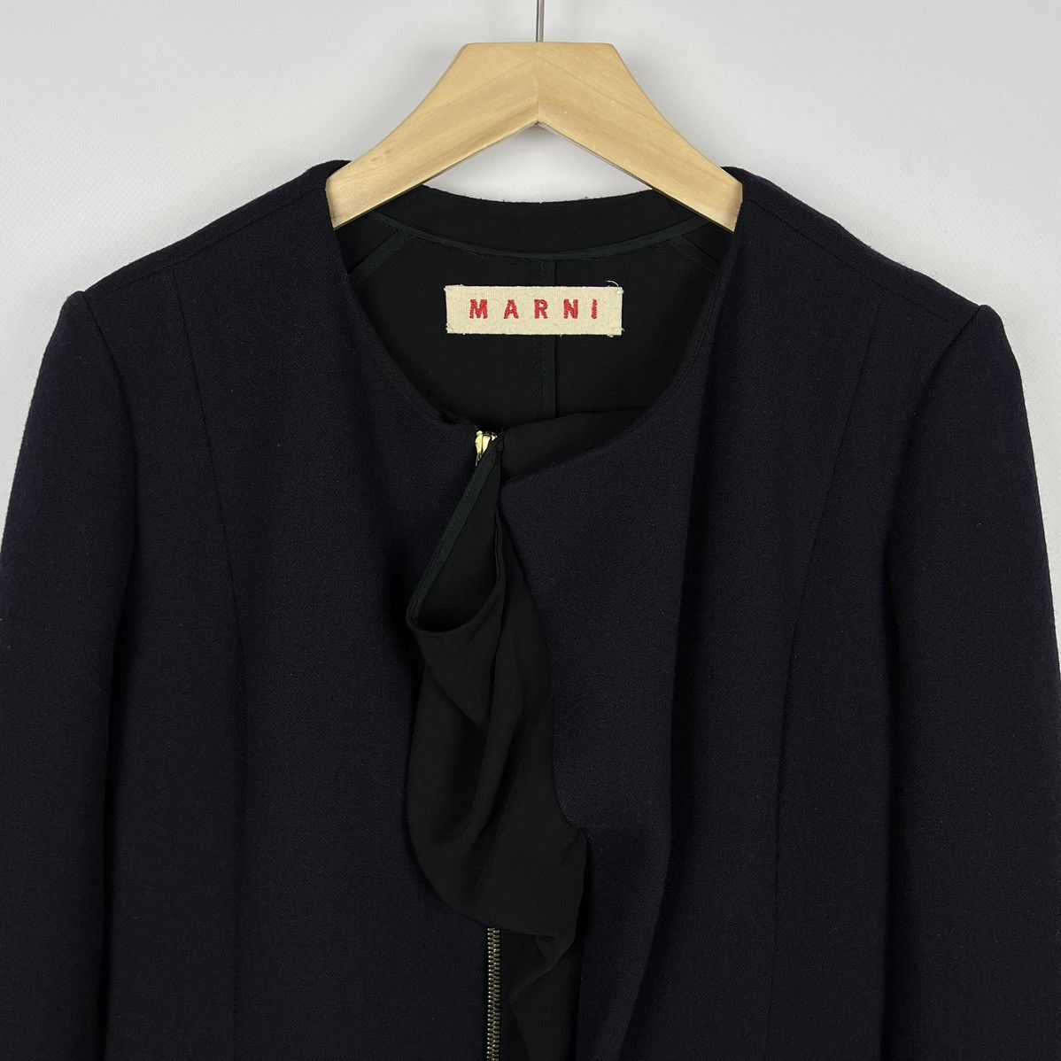 Marni Luxury Marni Navy & Black wool coat Size M / US 6-8 / IT 42-44 - 4 Thumbnail