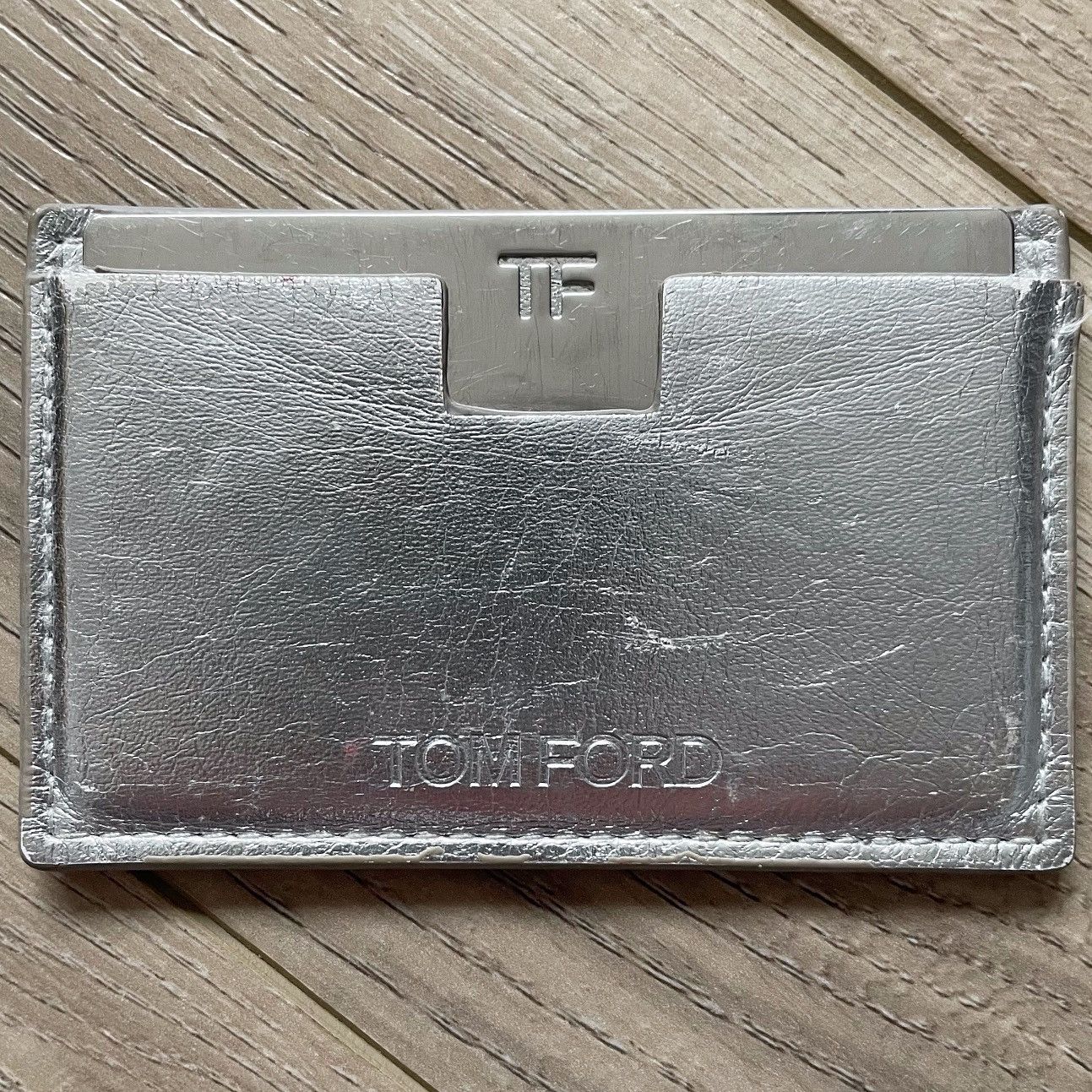 Tom Ford Tom Ford Metallic Silver Leather Card Holder and Mirror Size ONE SIZE - 1 Thumbnail