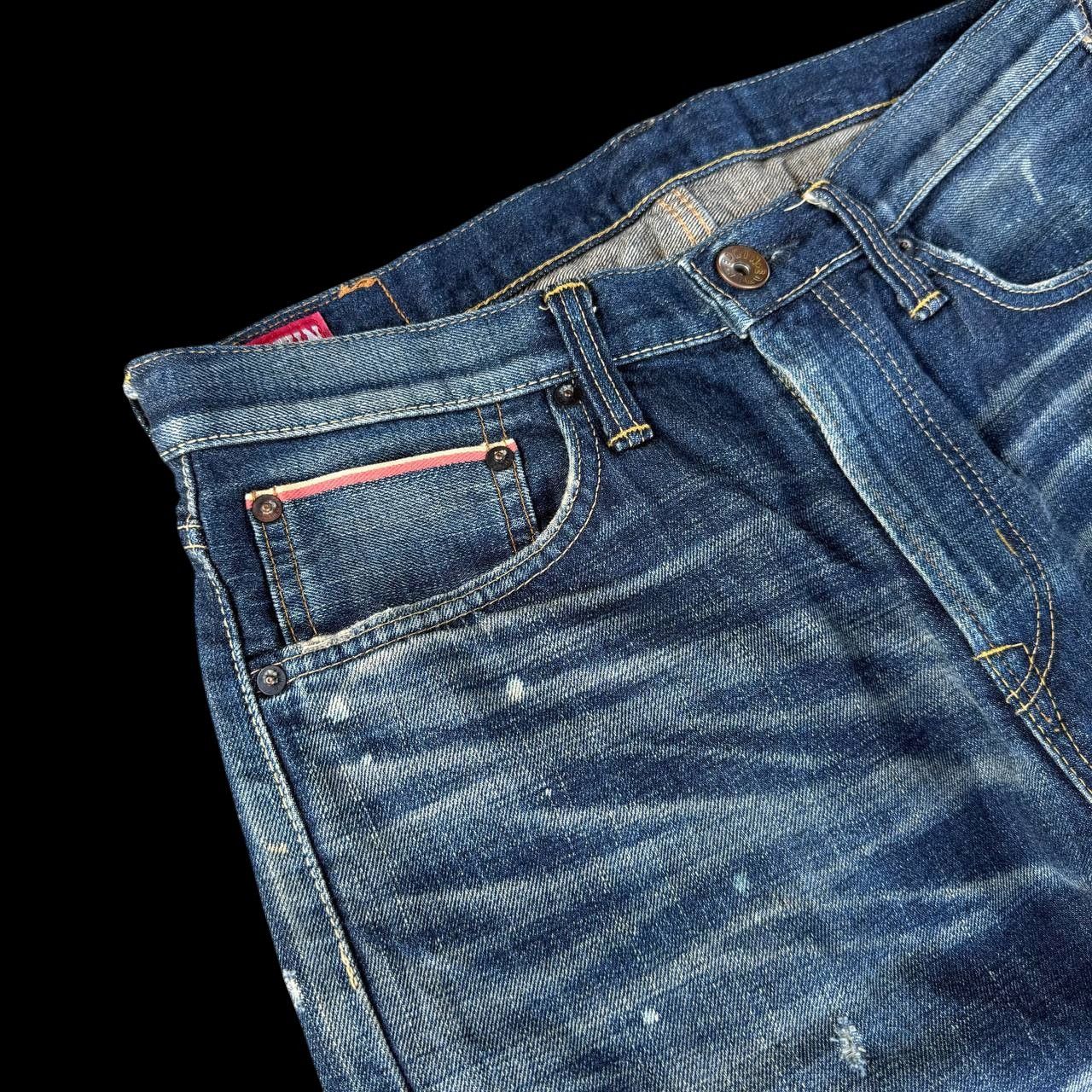 Edwin VINTAGE EDWIN 505ZX BUCKLE BACK REDLINE DISTRESSED HONEYCOMB Size US 30 / EU 46 - 7 Thumbnail