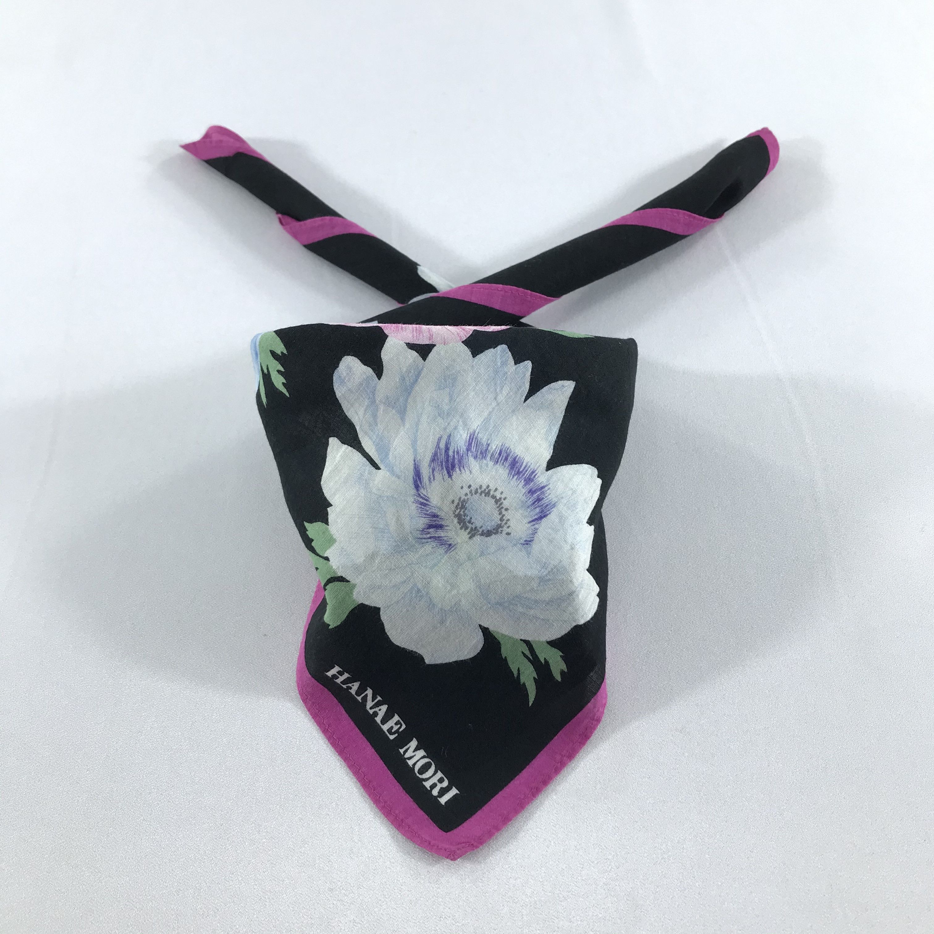Hanae Mori Hanae Mori Floral Handkerchief Neckerchief Bandana H997 Size ONE SIZE - 2 Thumbnail