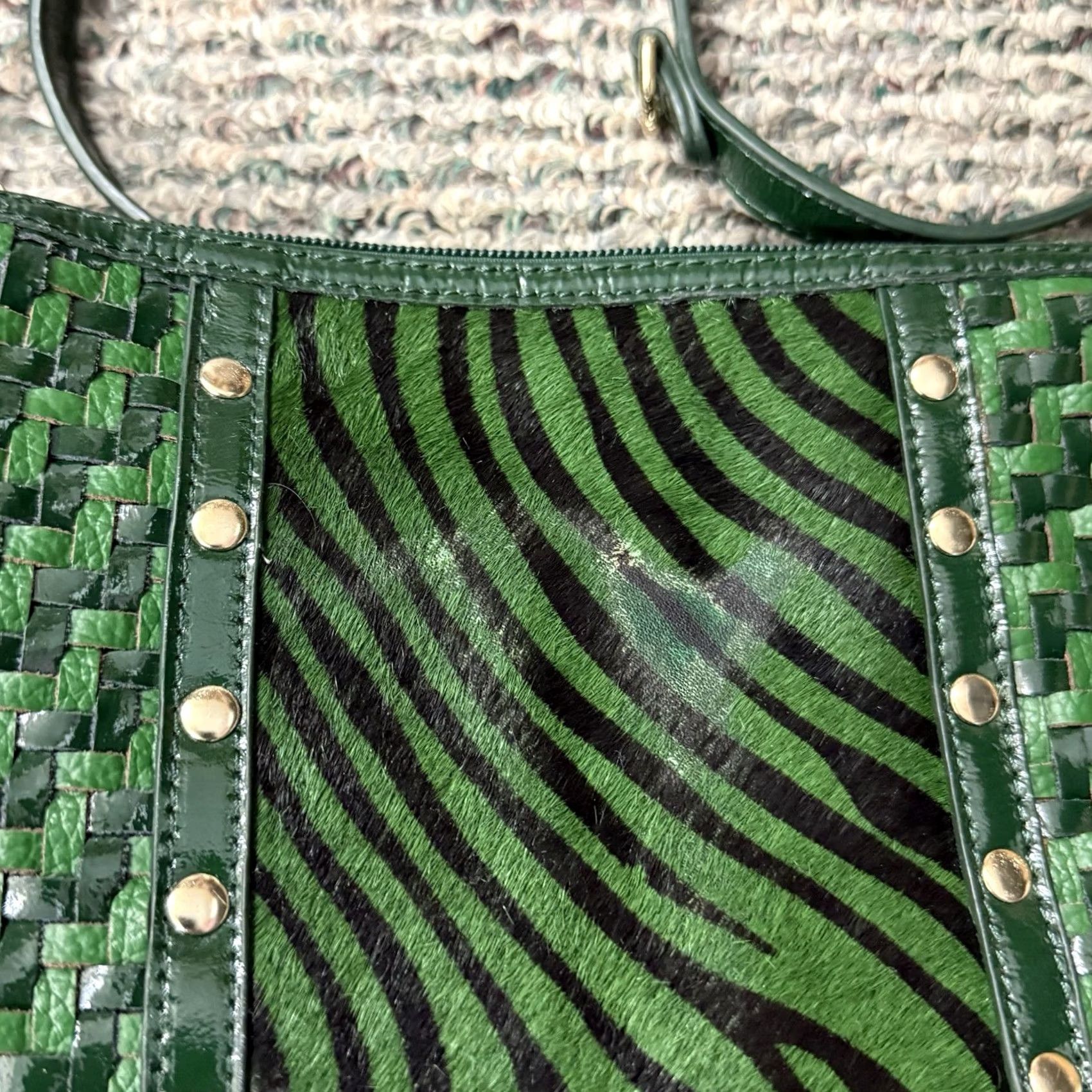 Vintage VINTAGE Sharif Satchel/Top Handle Bag Green Leather Satchel medium Women Size ONE SIZE - 3 Thumbnail